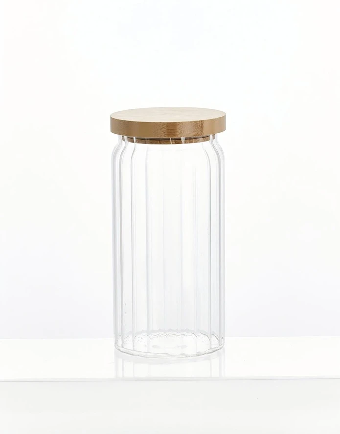 Glass Storage Jar with Acacia Lid