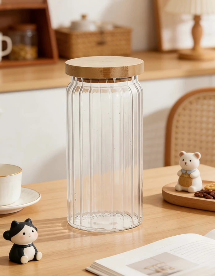 Glass Storage Jar with Acacia Lid