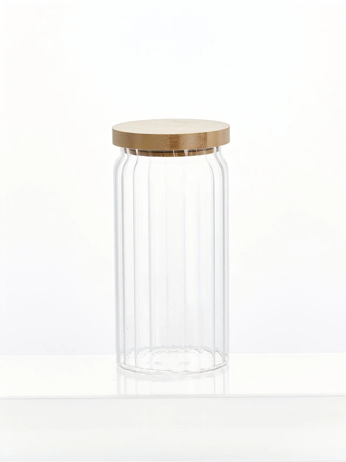 Glass Storage Jar with Acacia Lid