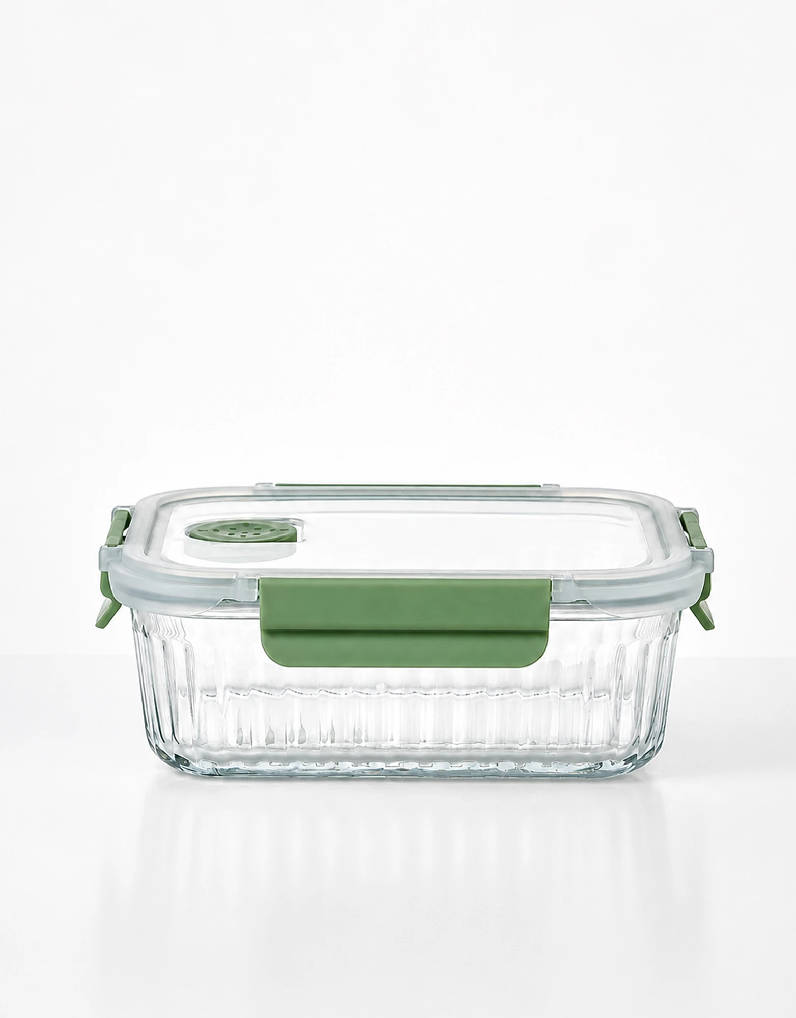 Ribbed Glass Food Containers