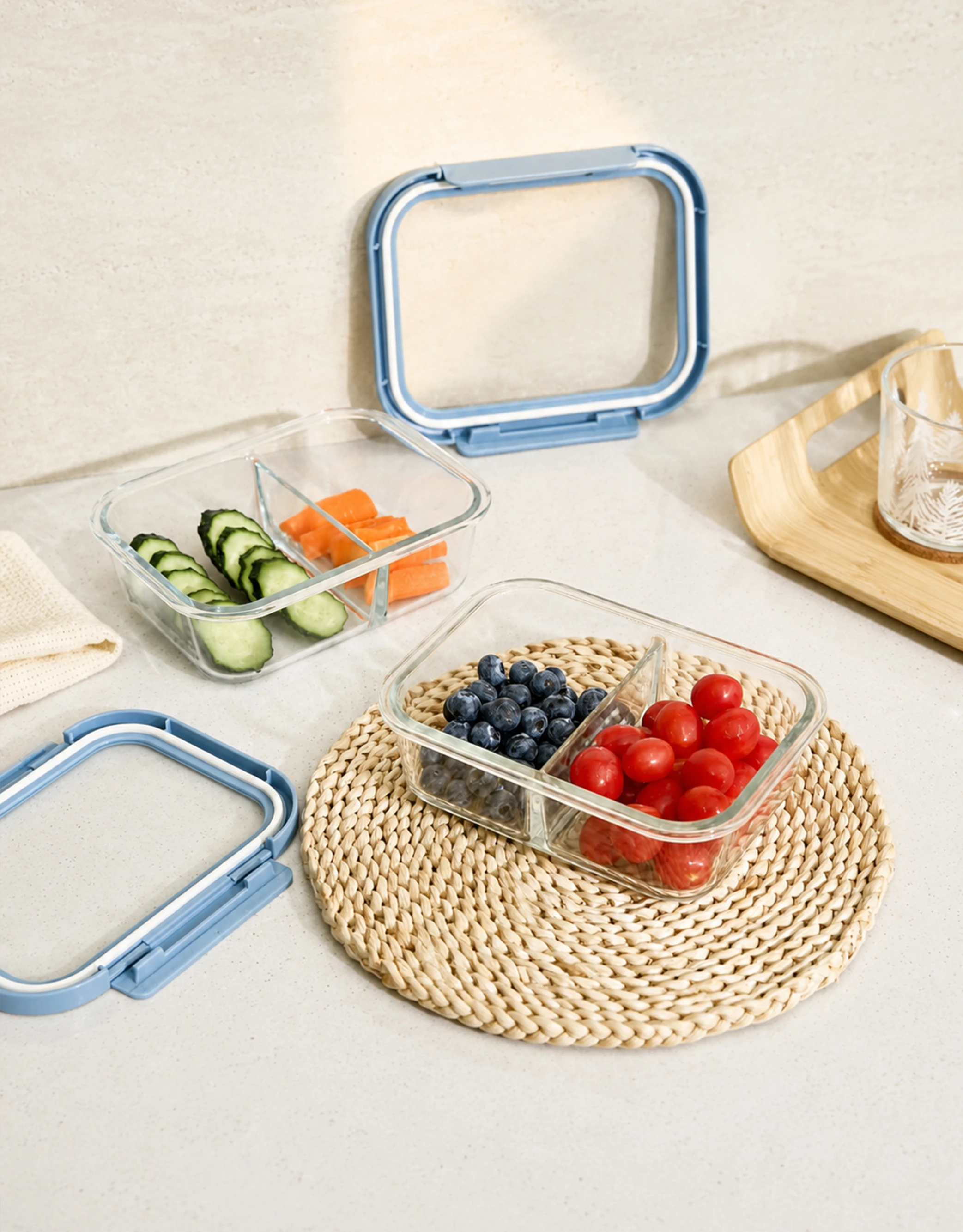 RECT. Glass Food Containers