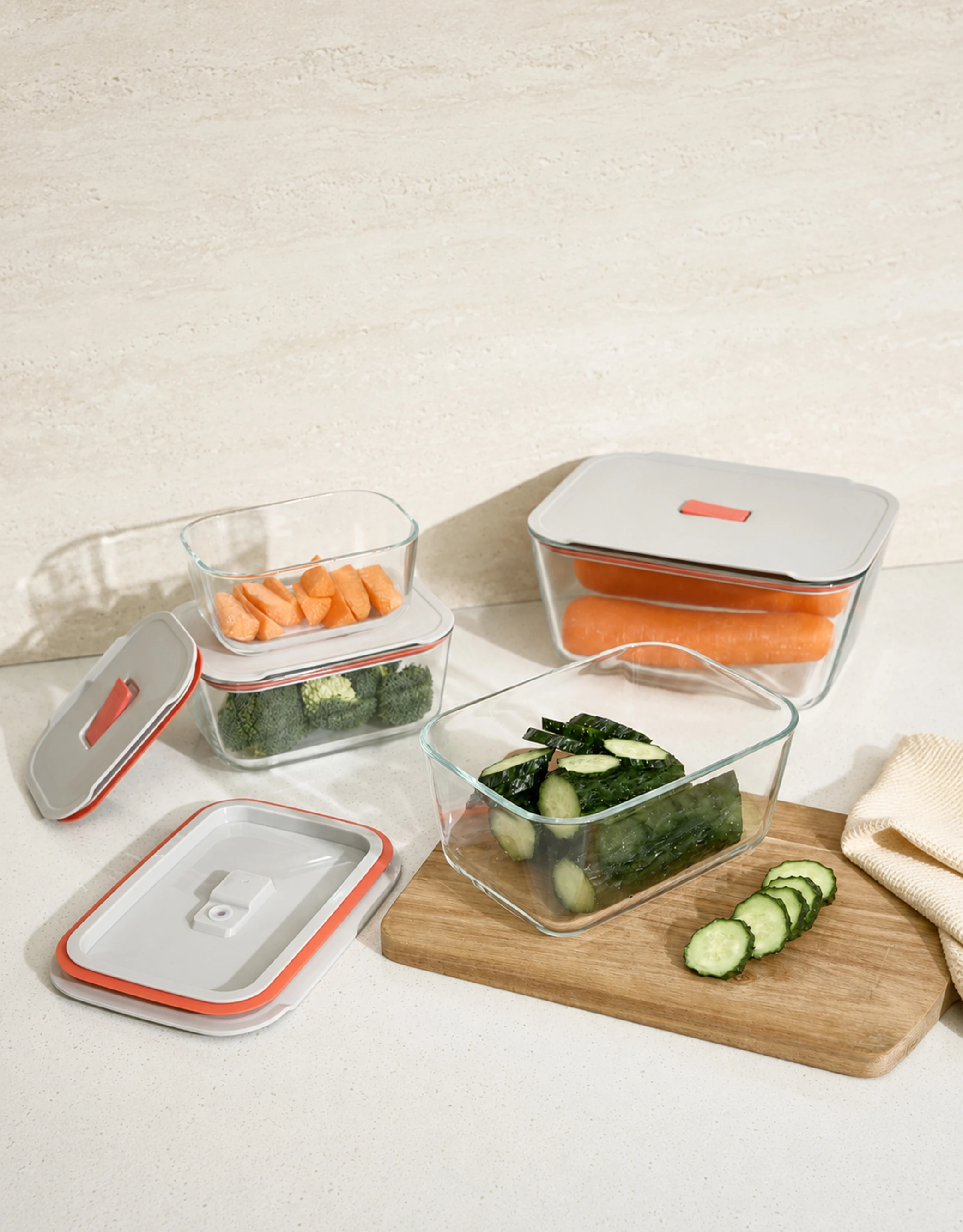 RECT. Glass Food Containers