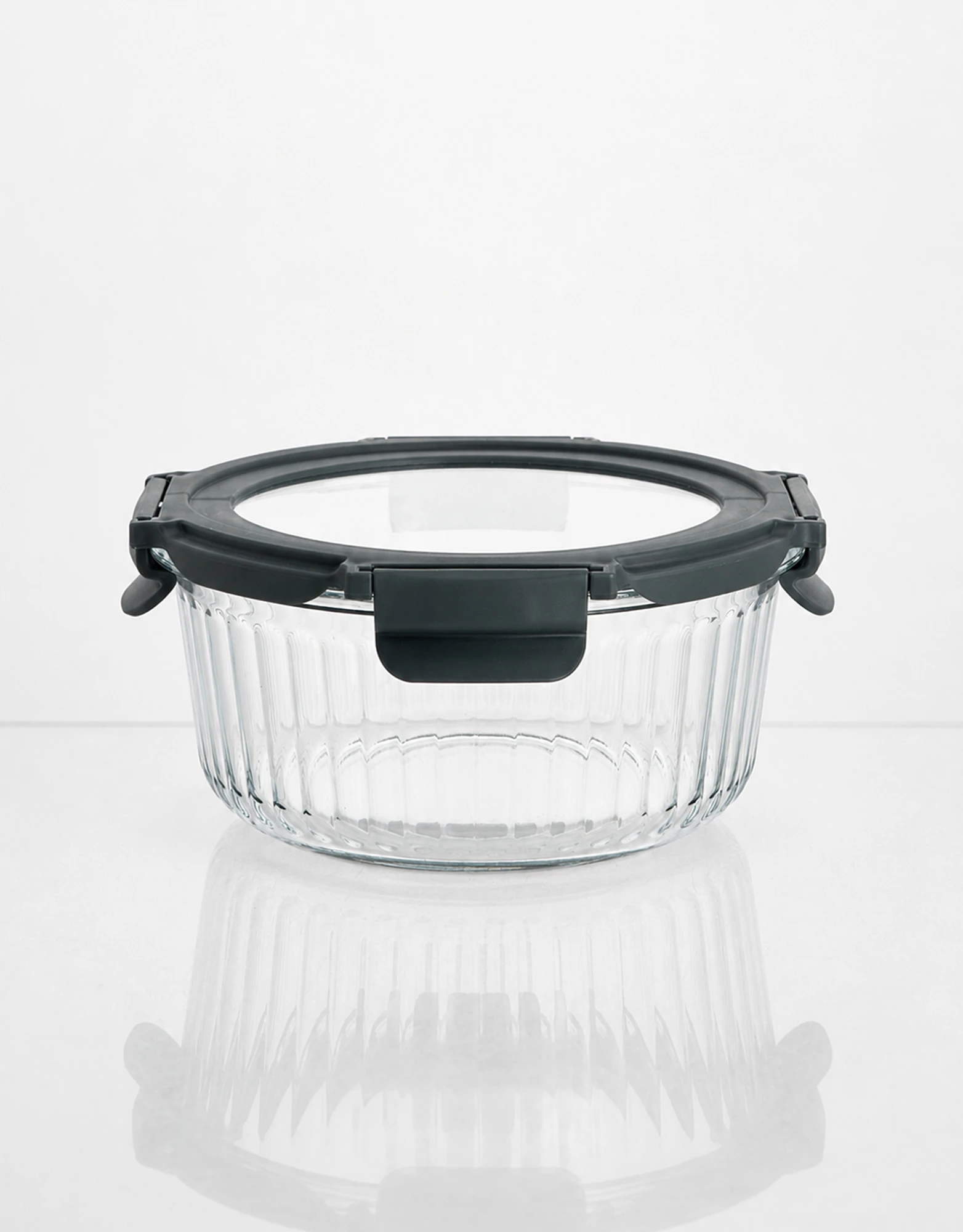 Ribbed Glass Food Containers