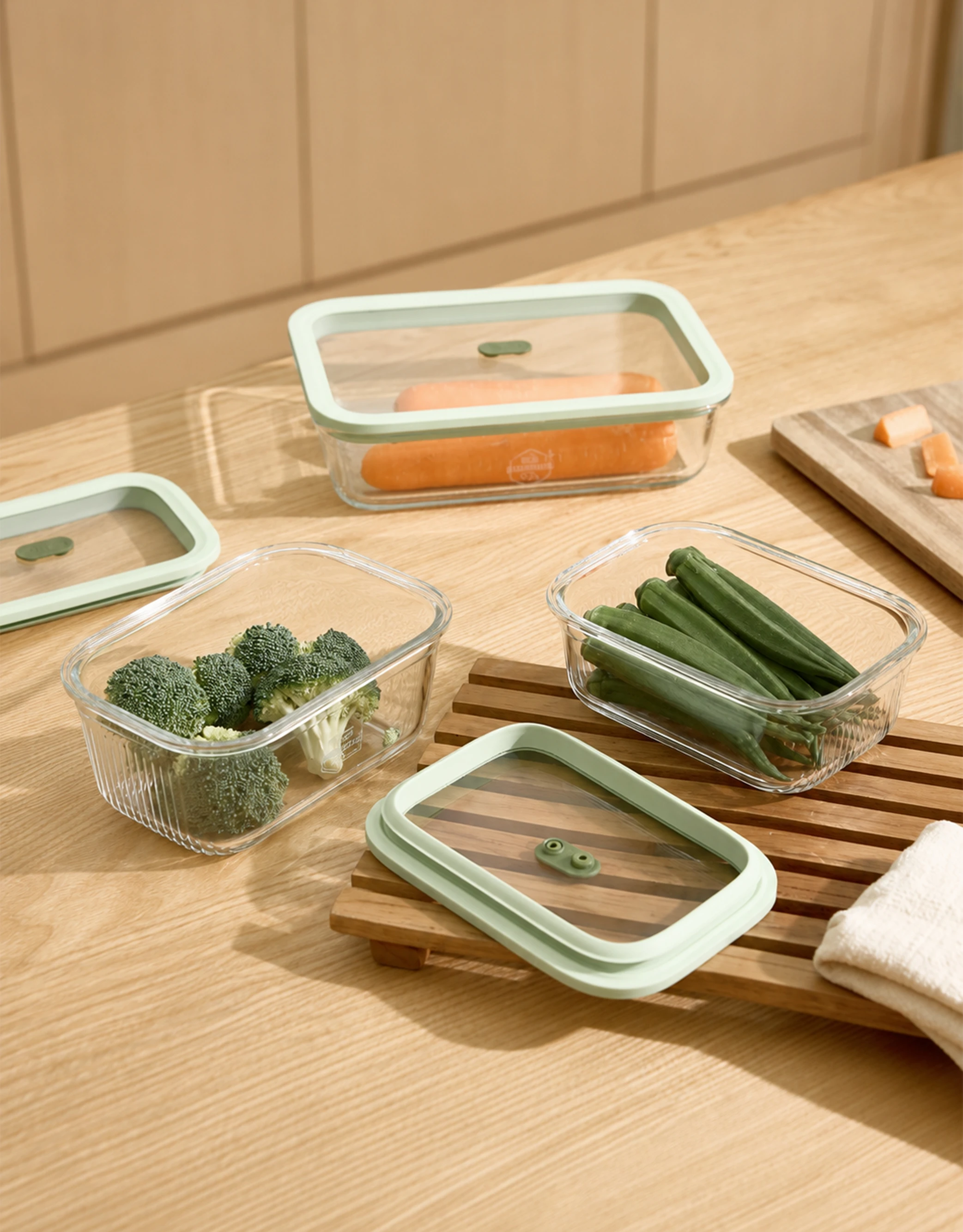 RECT. Glass Food Containers