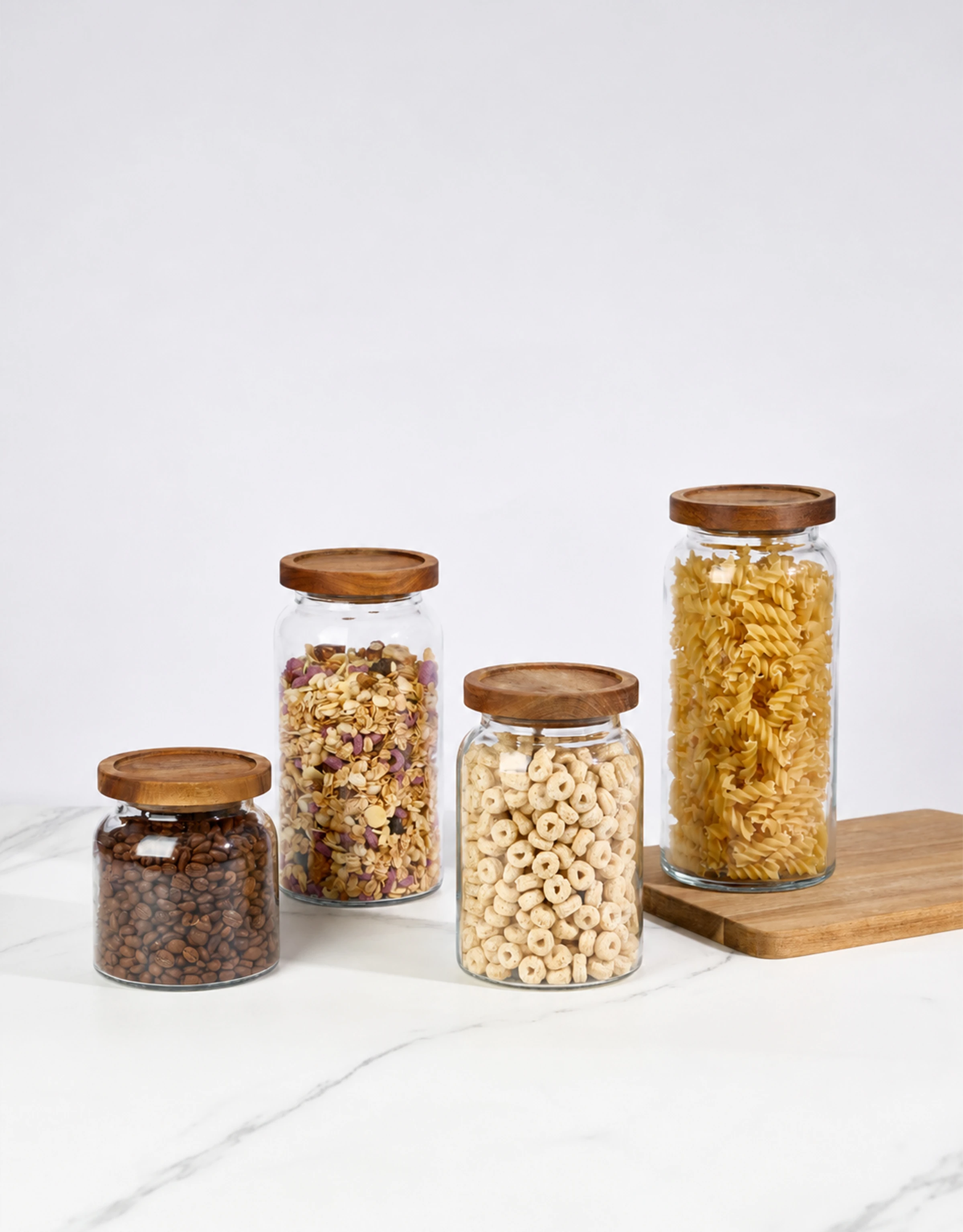 Set of 4 Round Glass Storage Jars