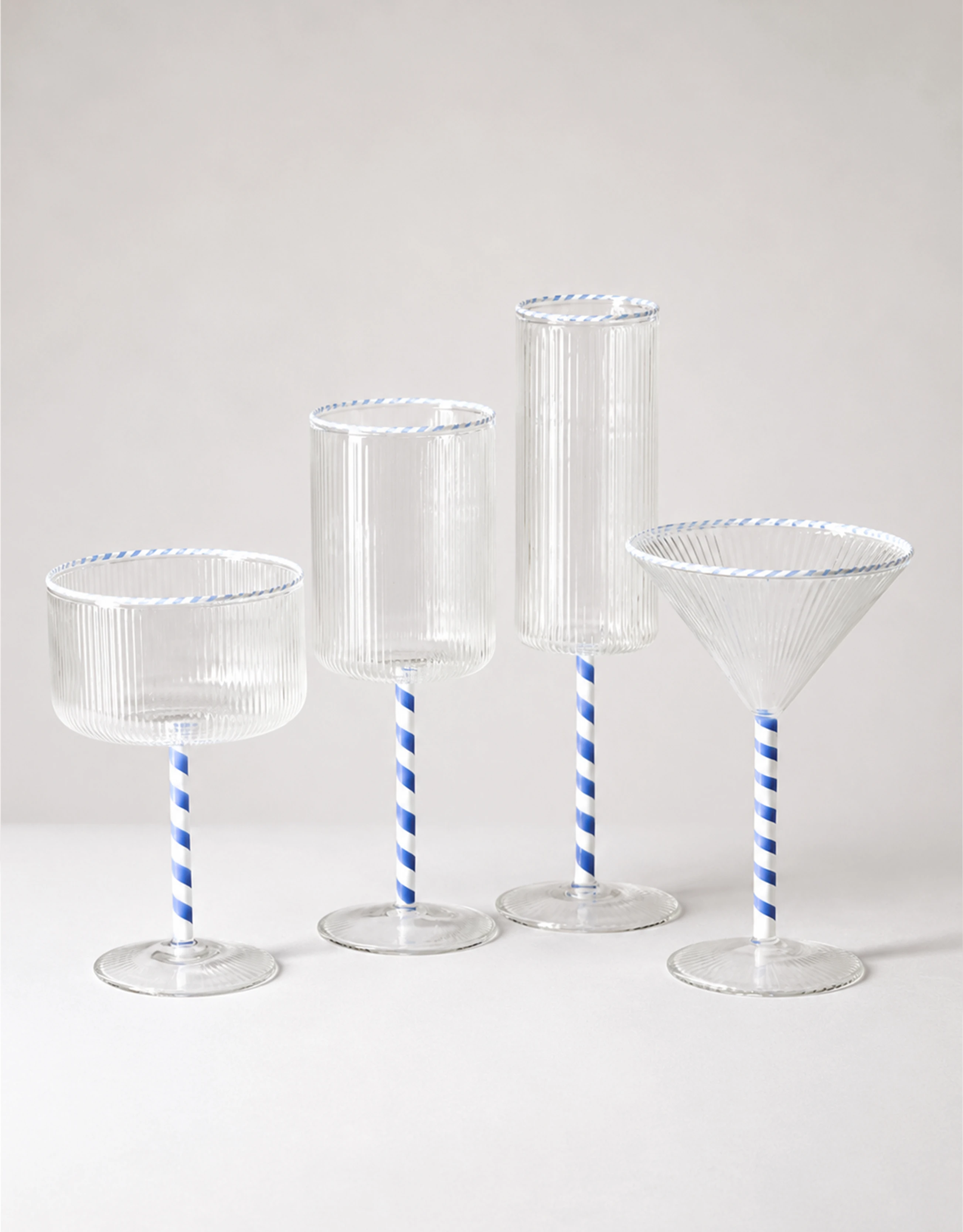 Ribbed Glass Drinkware Set