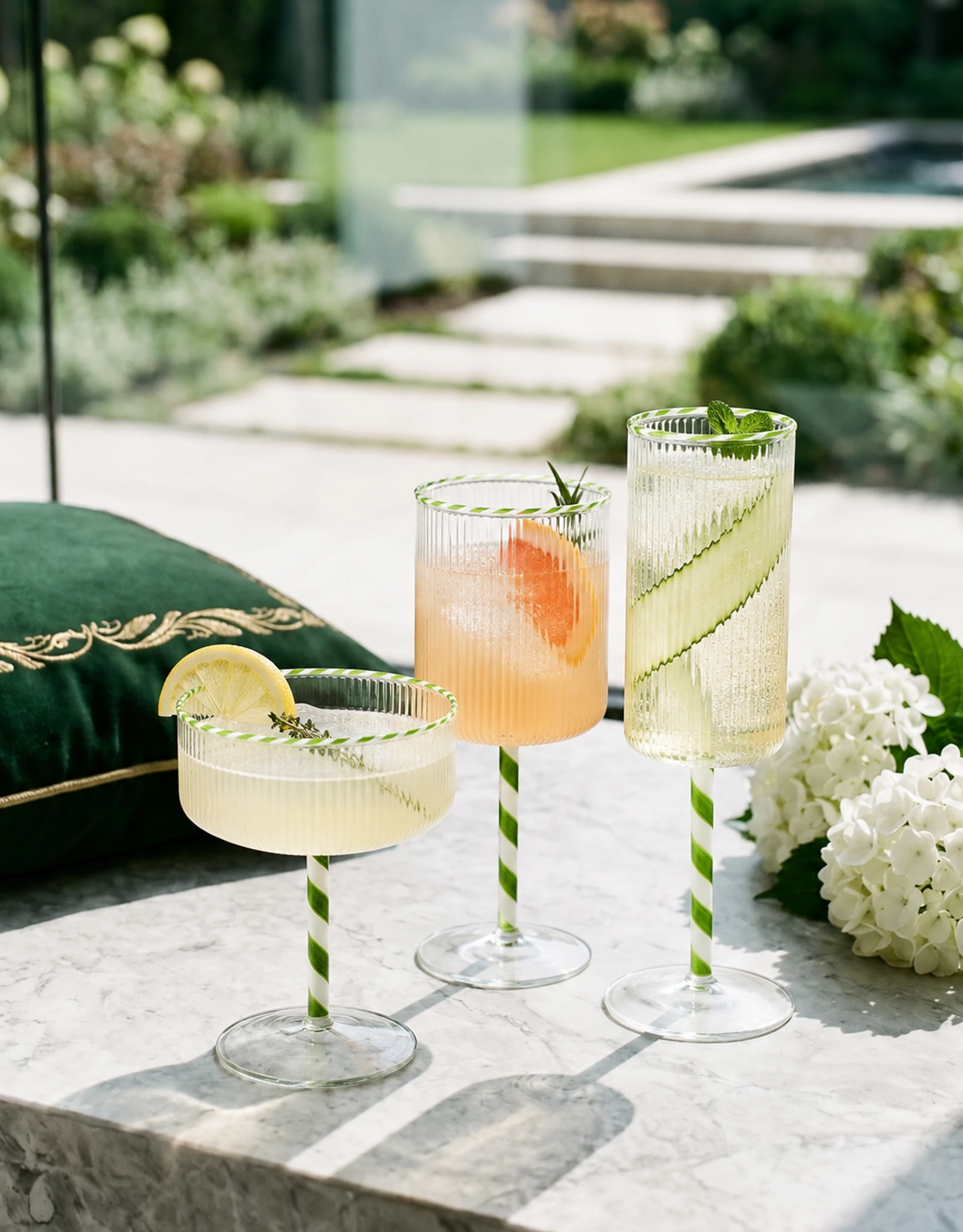 Ribbed Glass Drinkware Set
