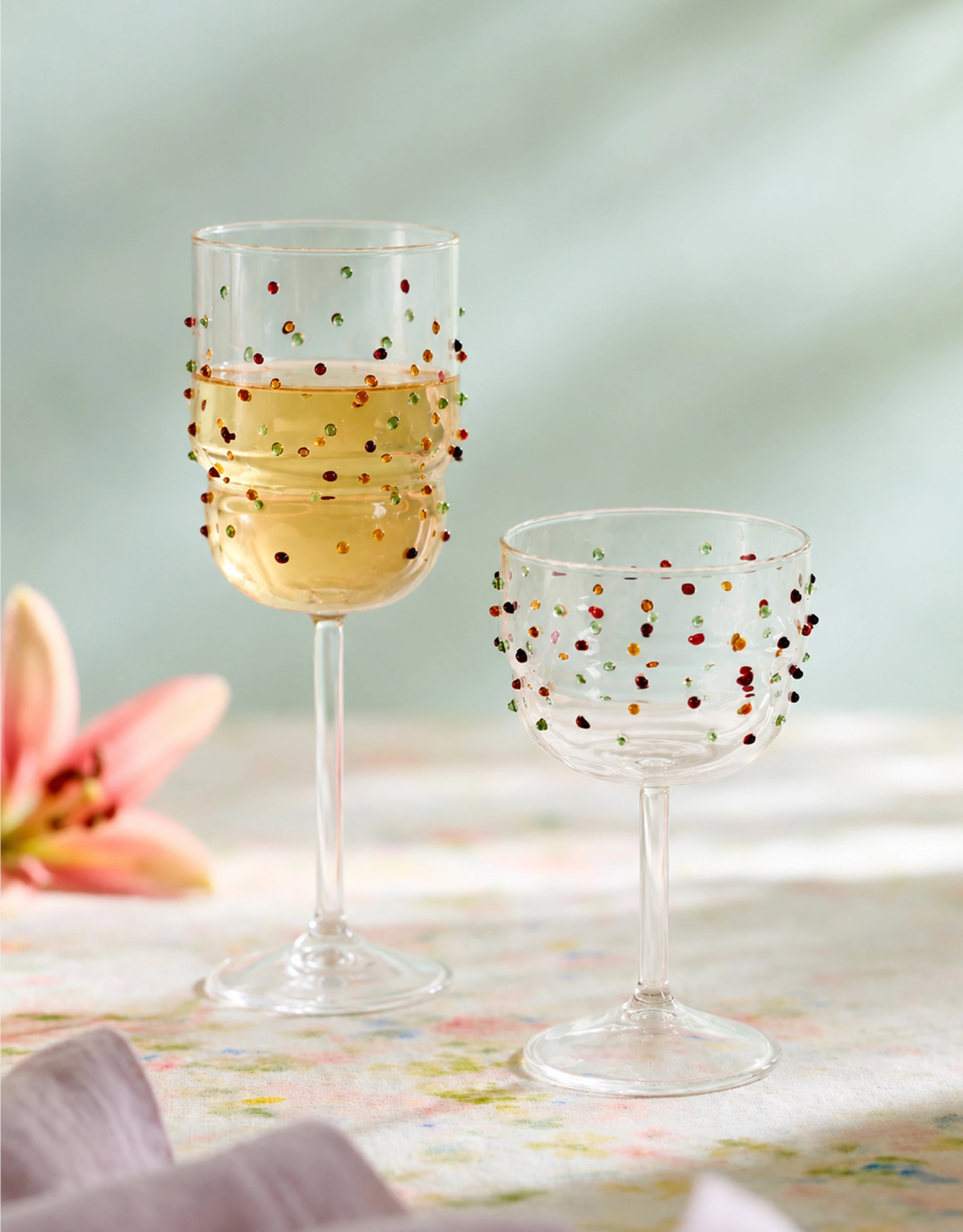 Polka Dot Glass Drinkware Set