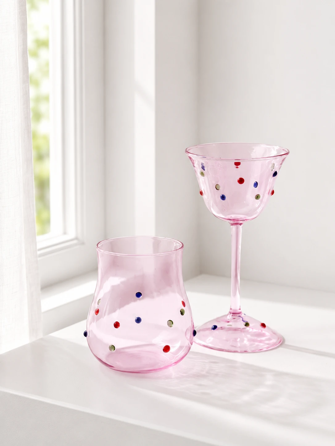 Polka Dot Glass Drinkware Set