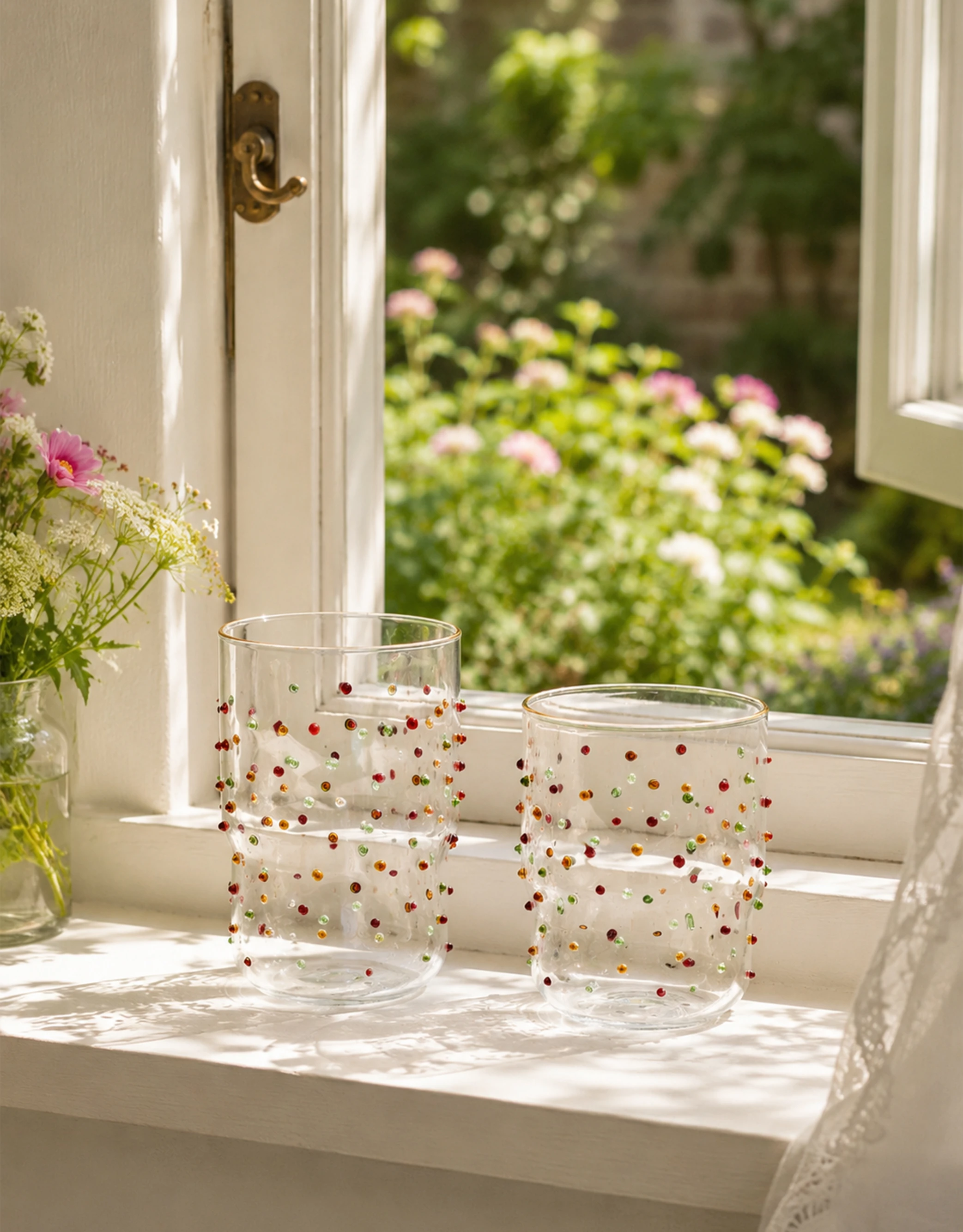 Polka Dot Glass Drinkware Set