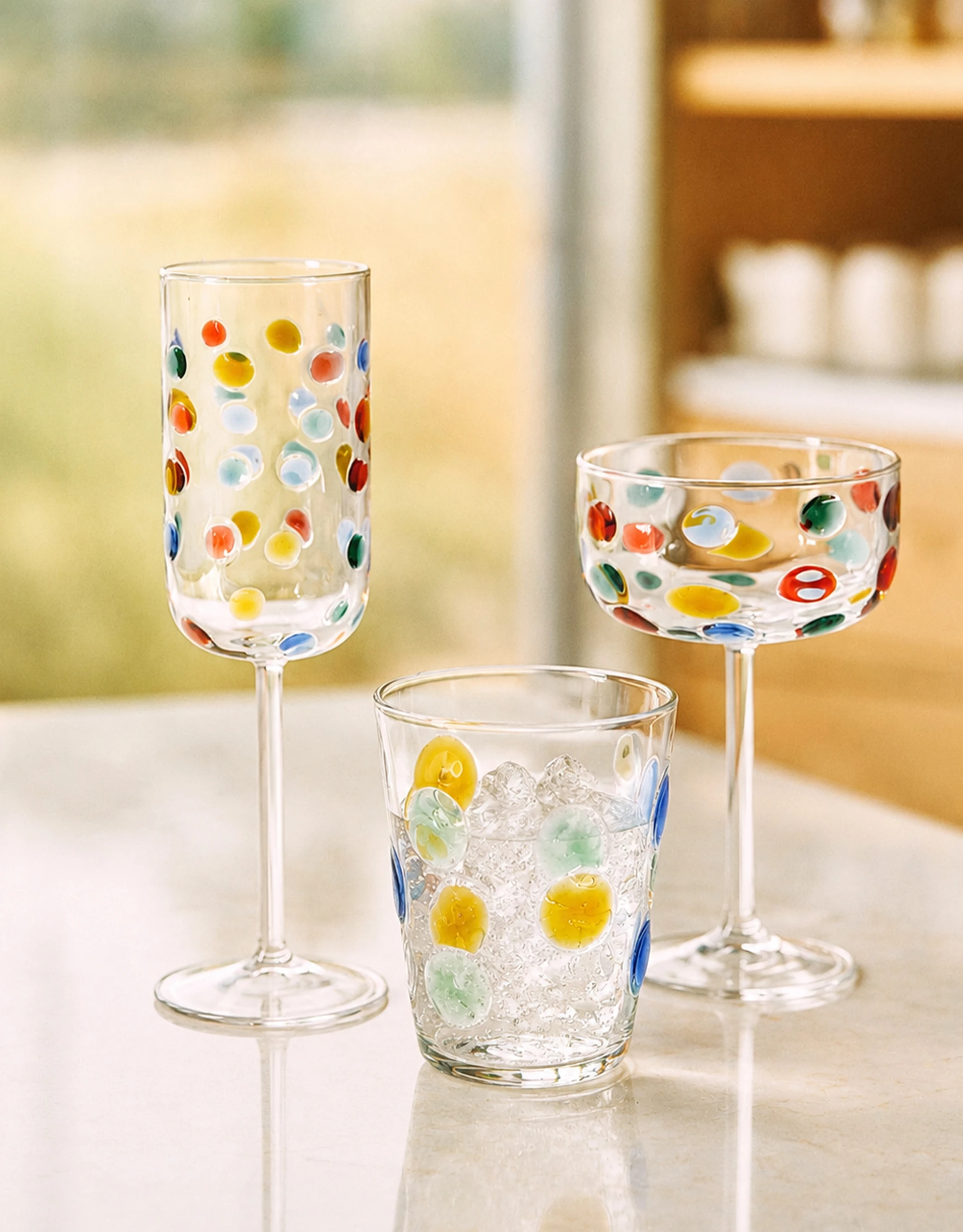 Confetti Glass Drinkware Set