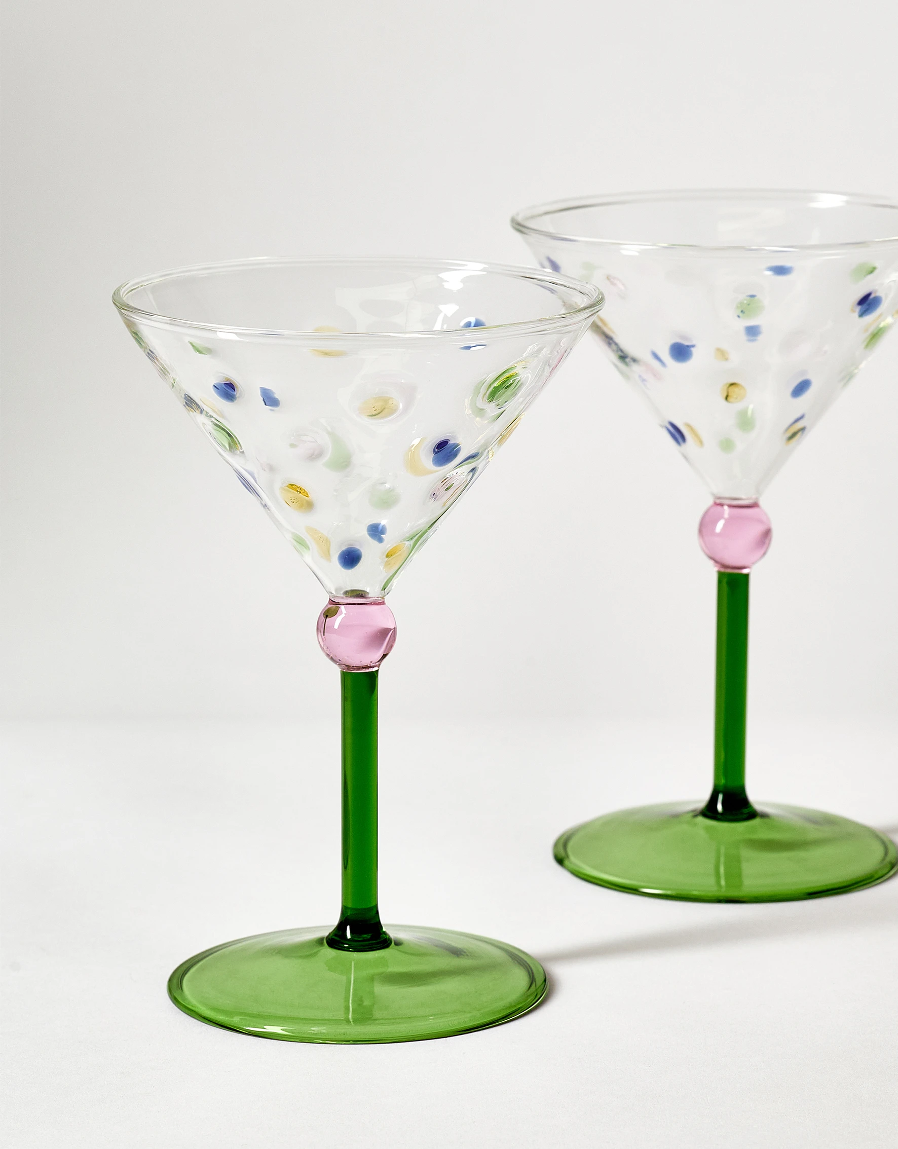 Colorful Confetti Martini Glass
