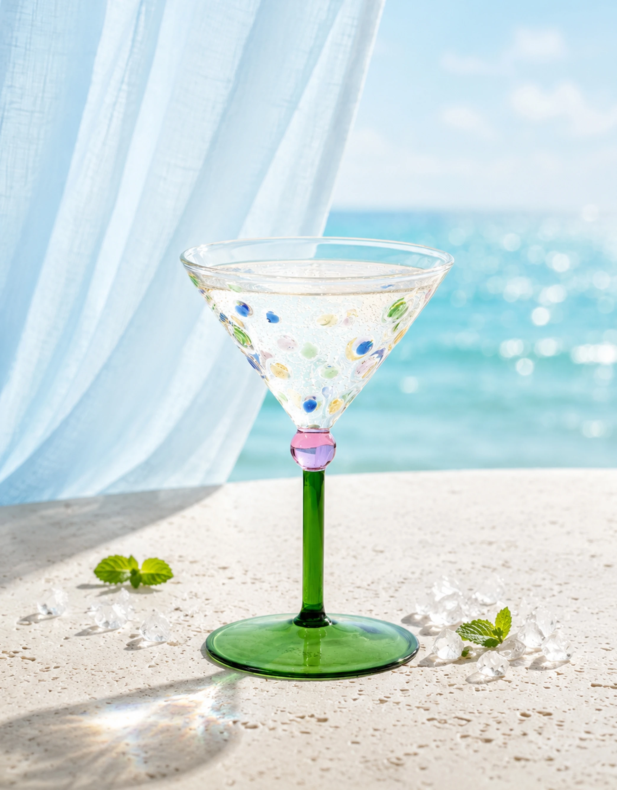 Colorful Confetti Martini Glass