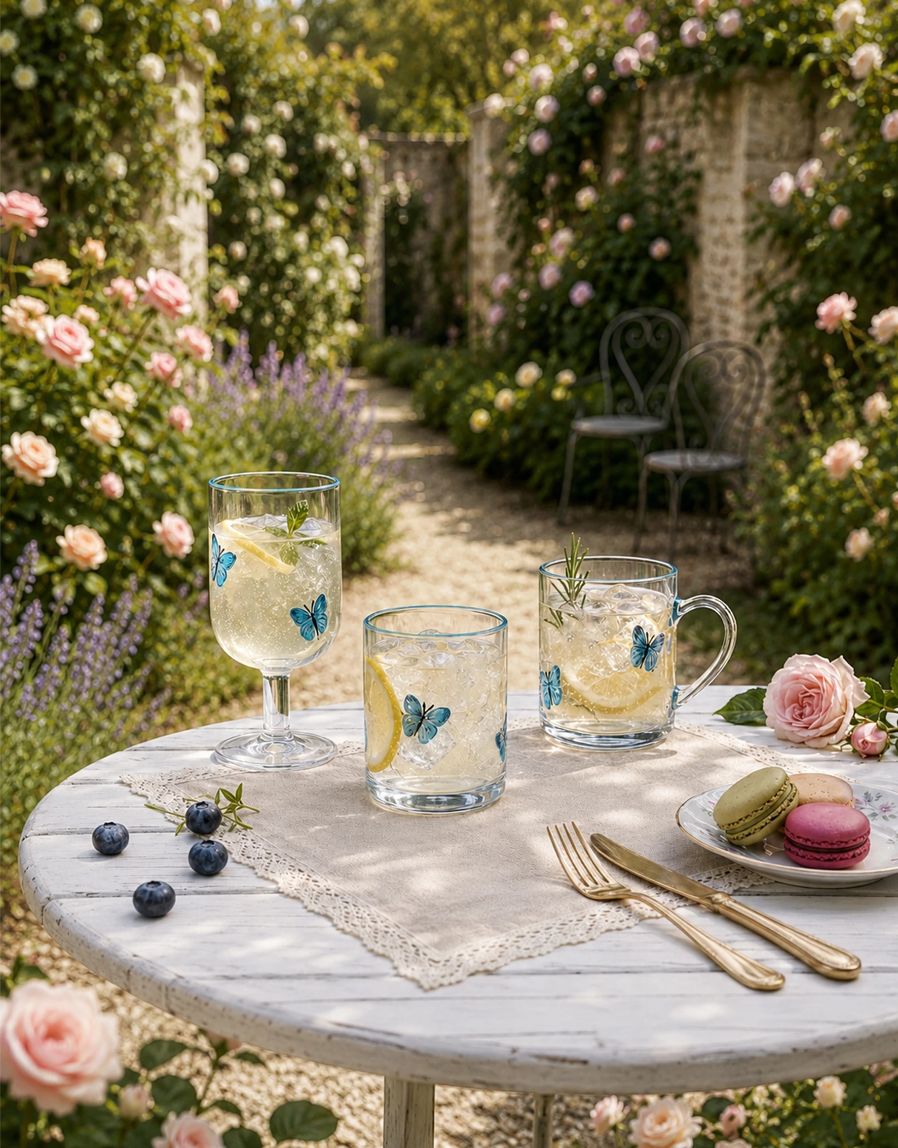 Hand-Painted Drinkware Set