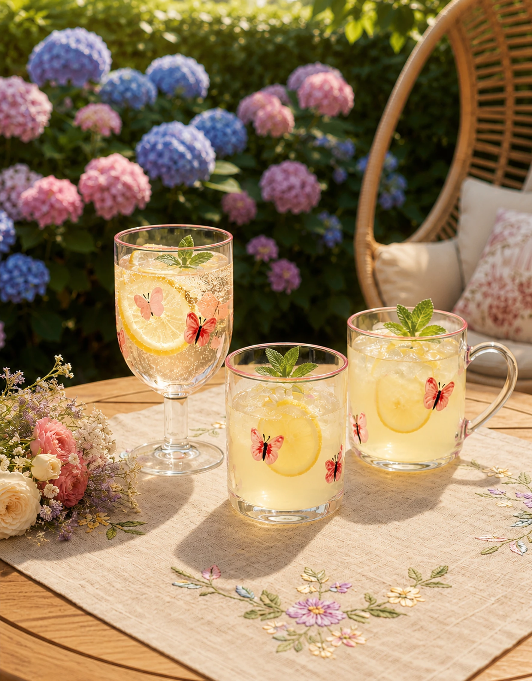 Hand-Painted Drinkware Set
