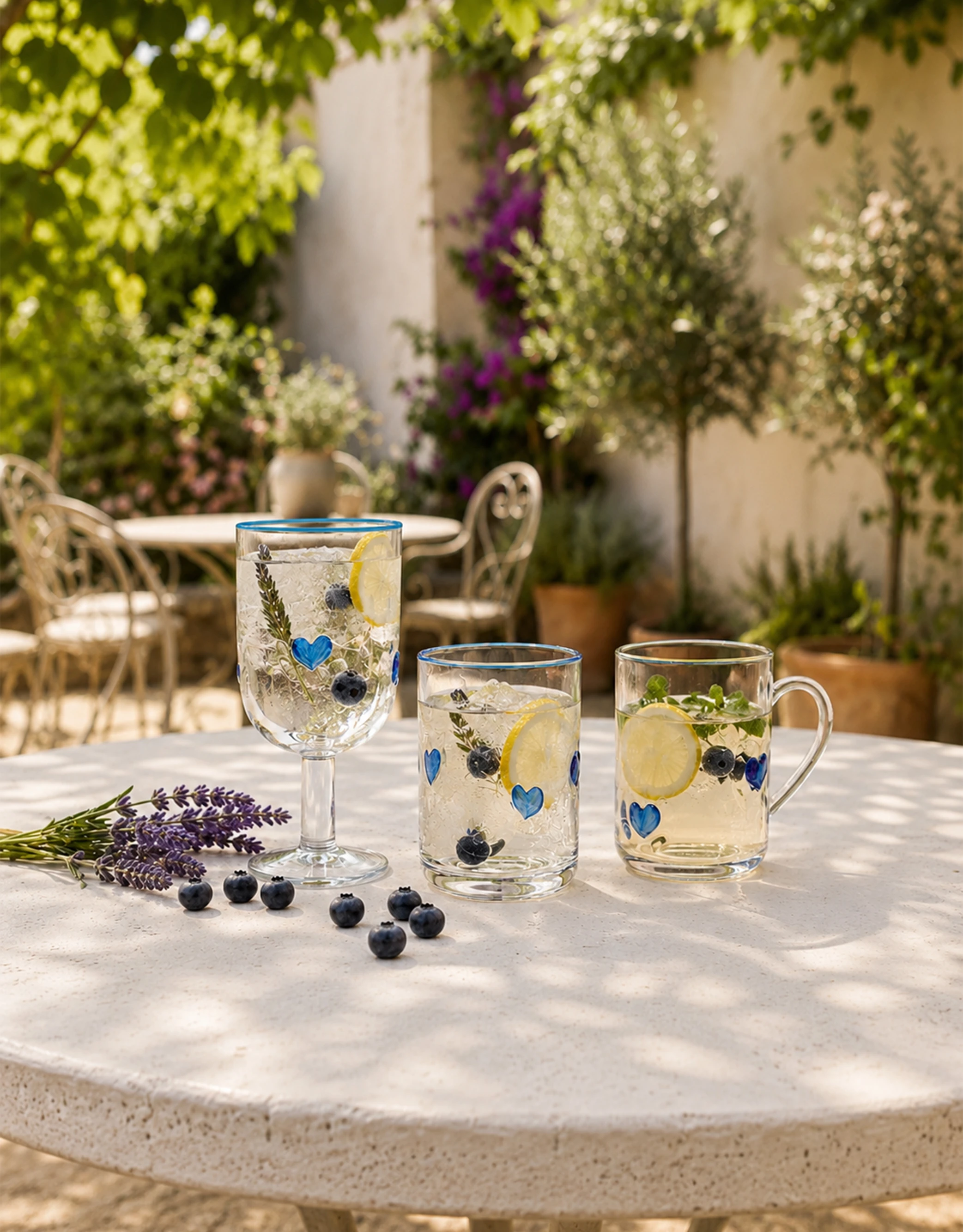 Hand-Painted Drinkware Set