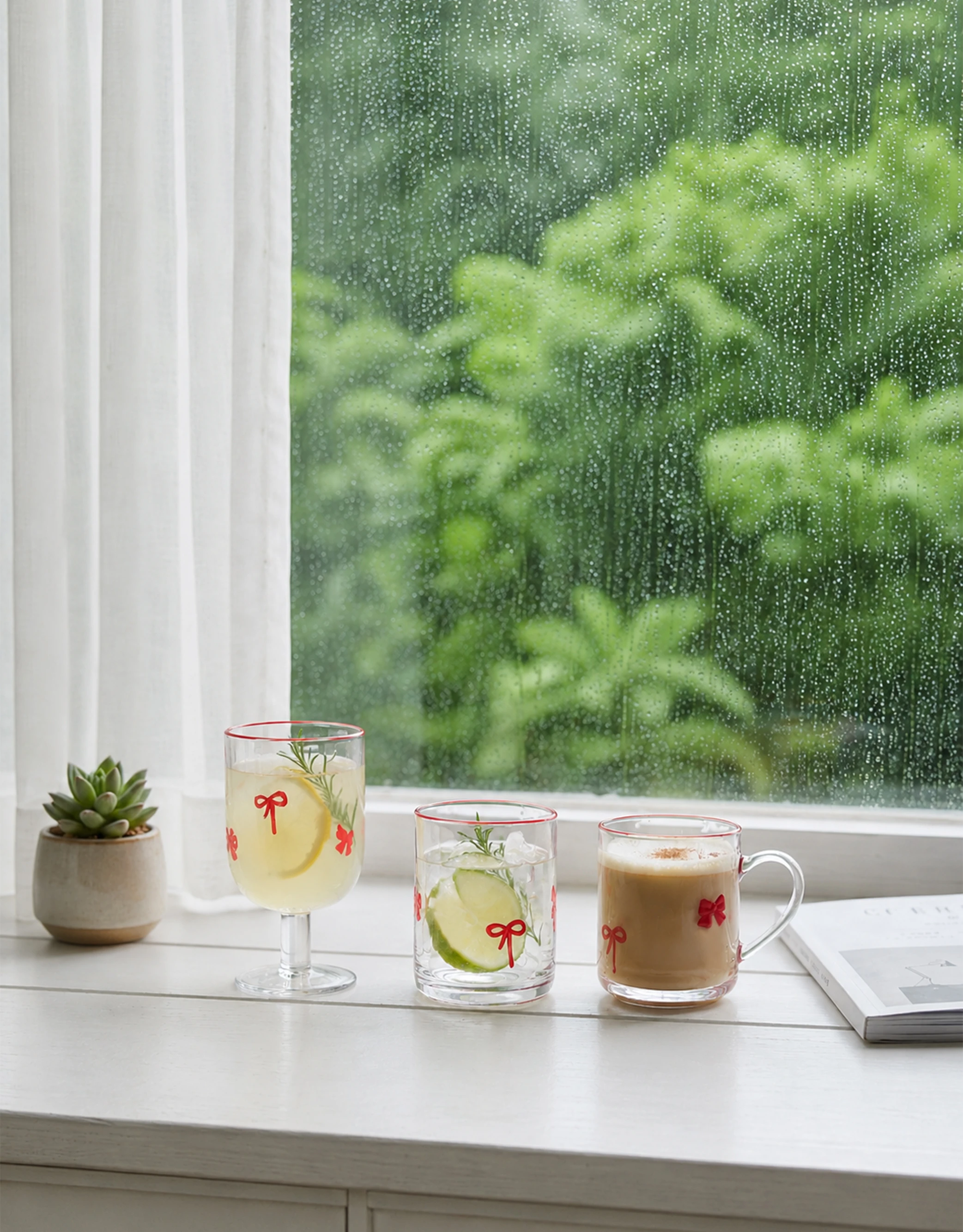Hand-Painted Drinkware Set