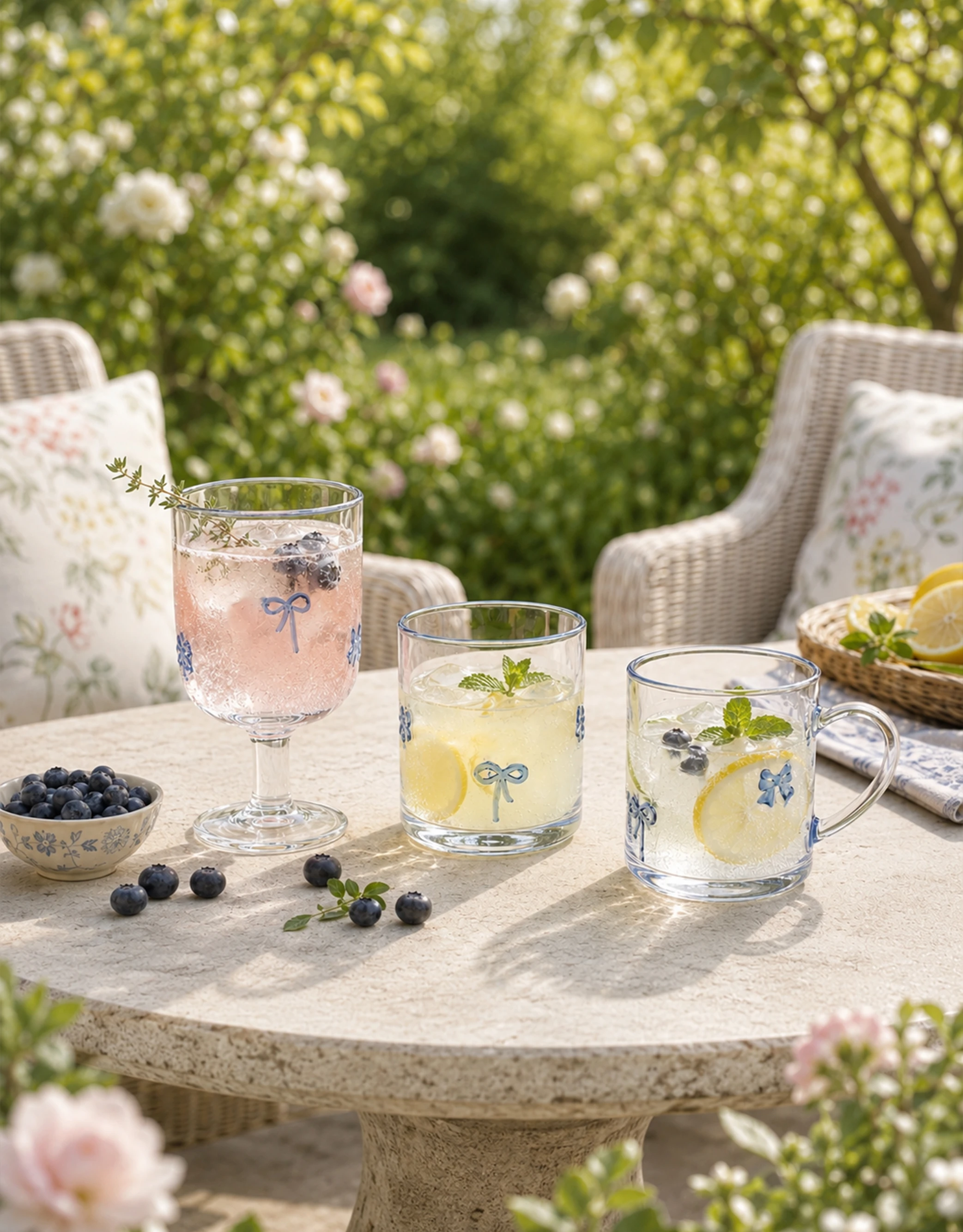 Hand-Painted Drinkware Set