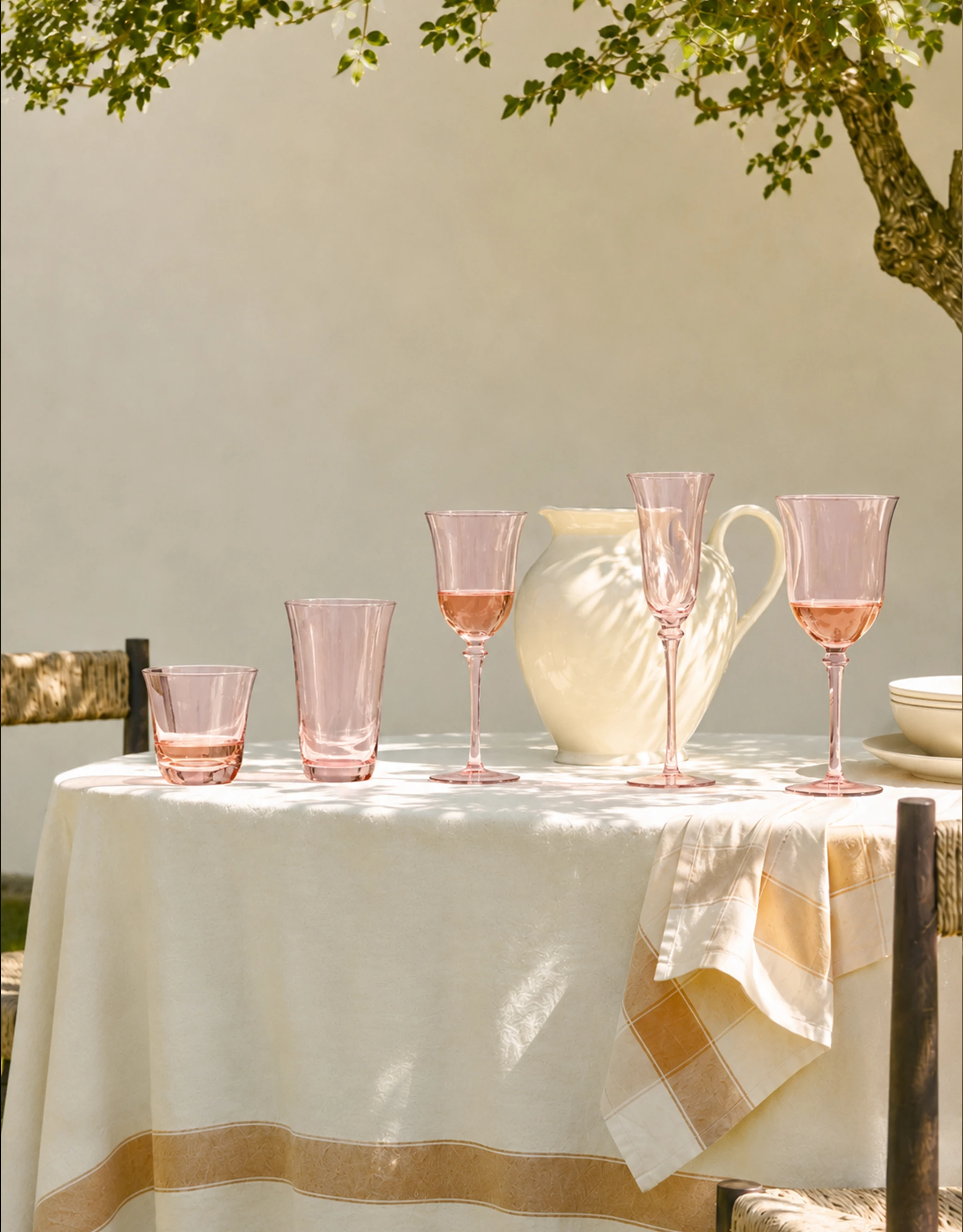 Pastel Color Glass Drinkware Set