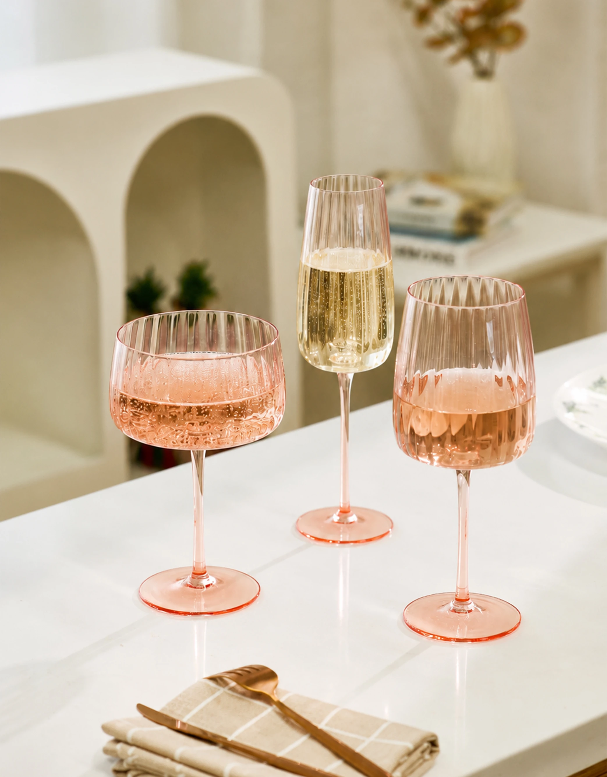 Ribbed Glass Drinkware Set