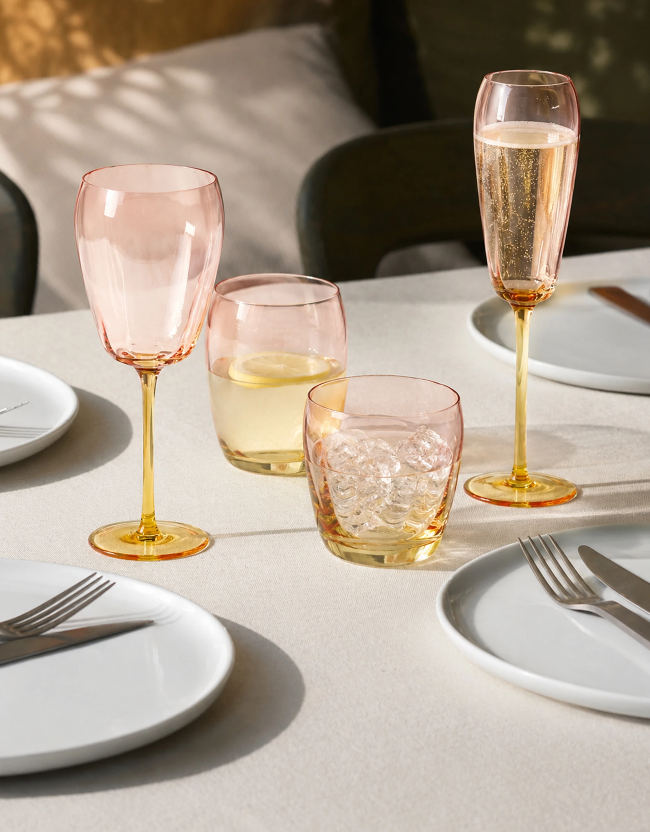 Two-Tone Glass Drinkware Set