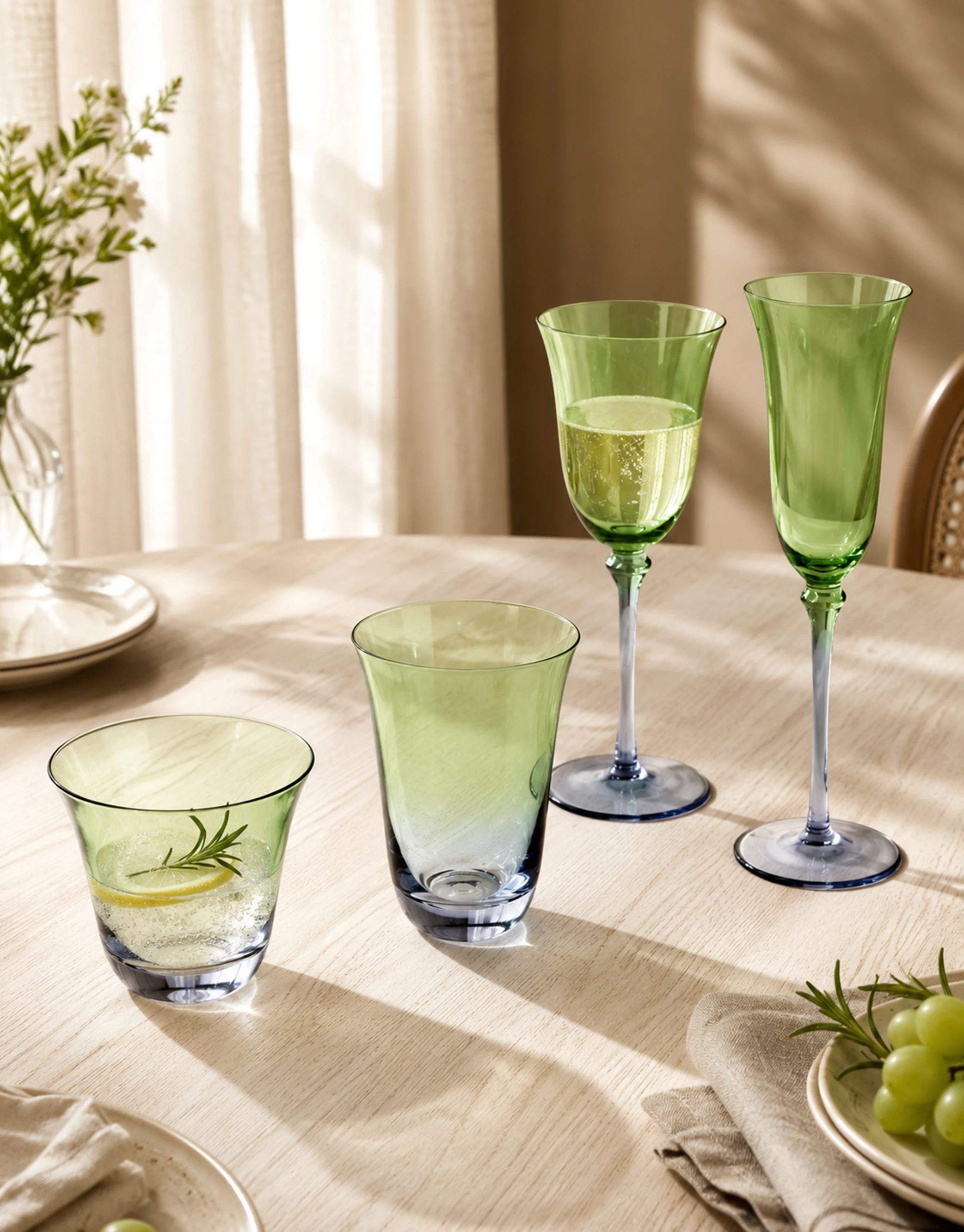 Two-Tone Glass Drinkware Set