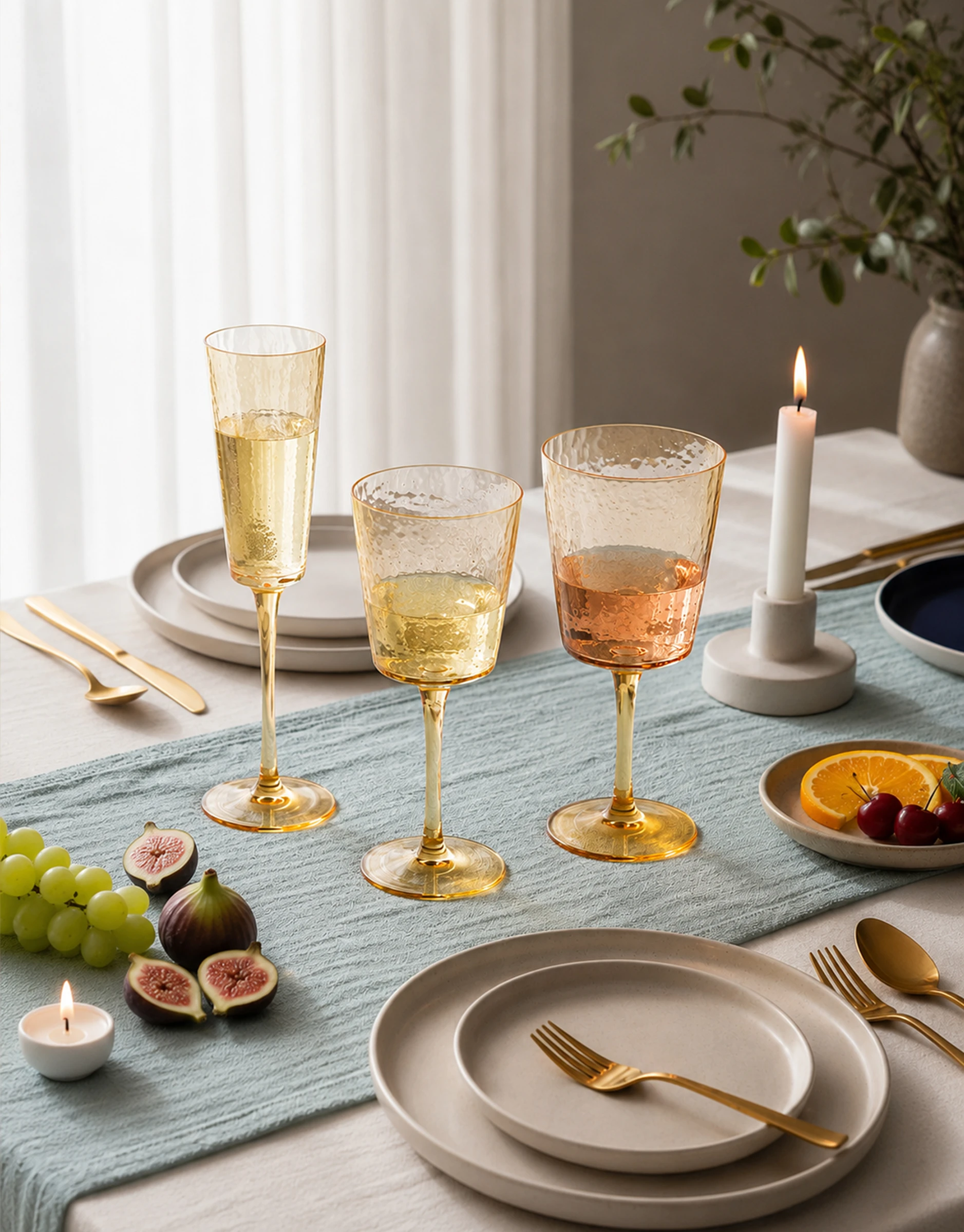 Hammered Glass Drinkware Set