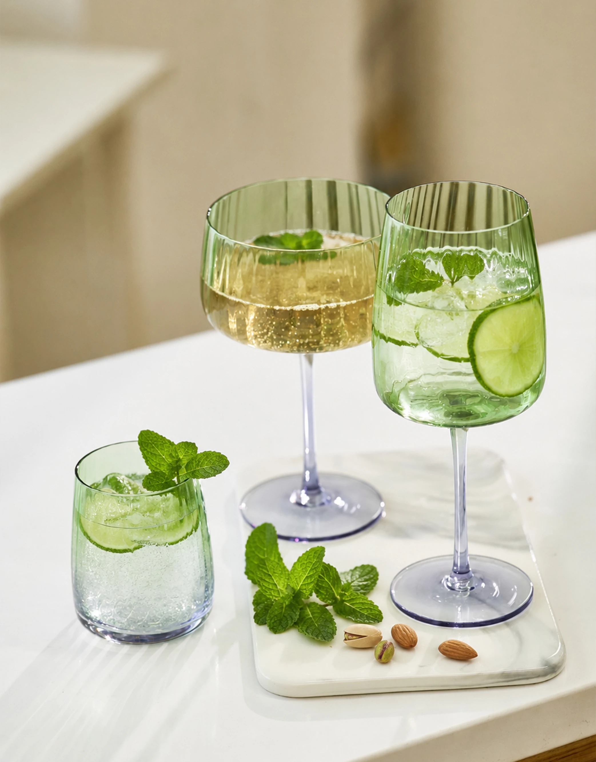 Ribbed Glass Drinkware Set