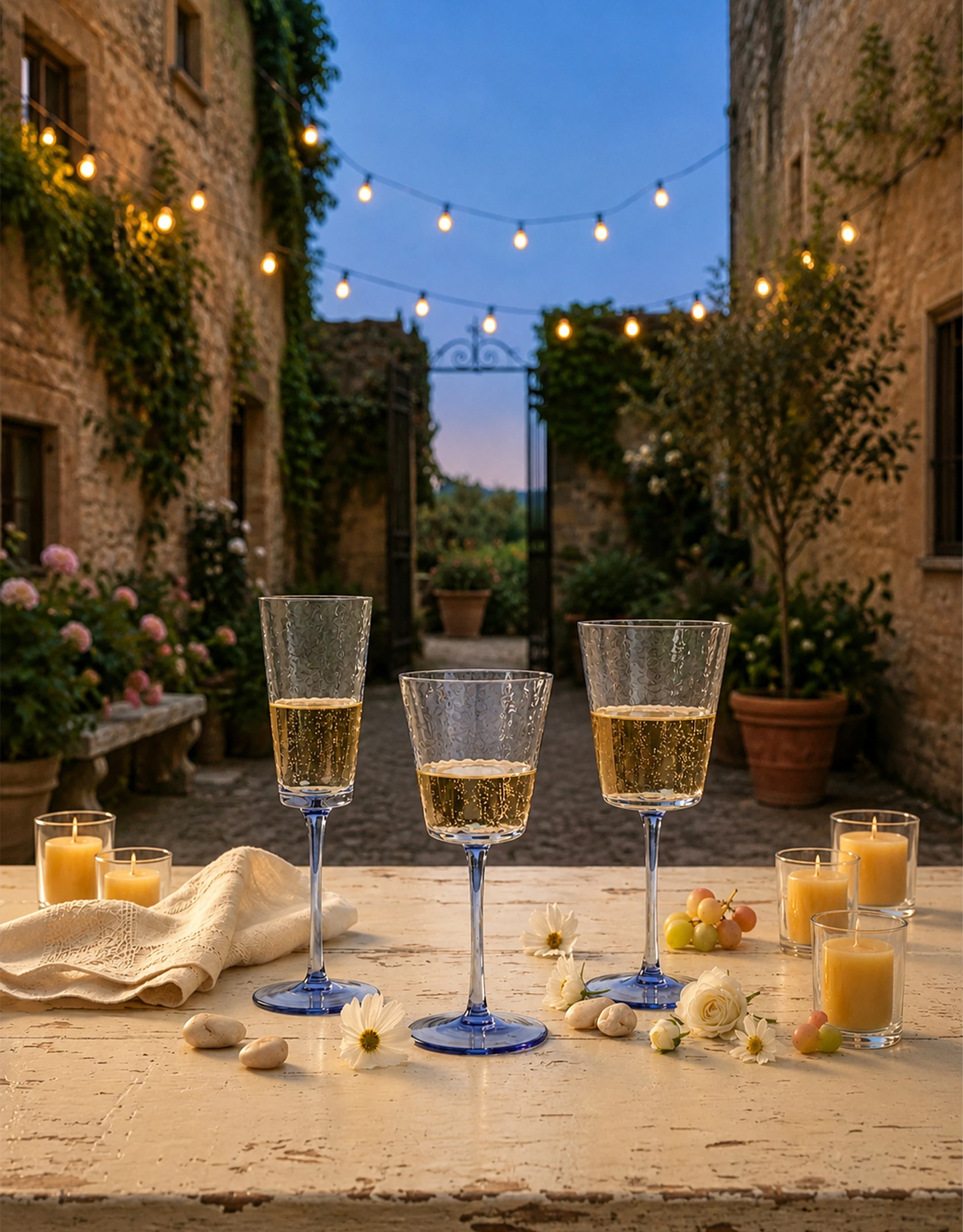 Hammered Glass Drinkware Set