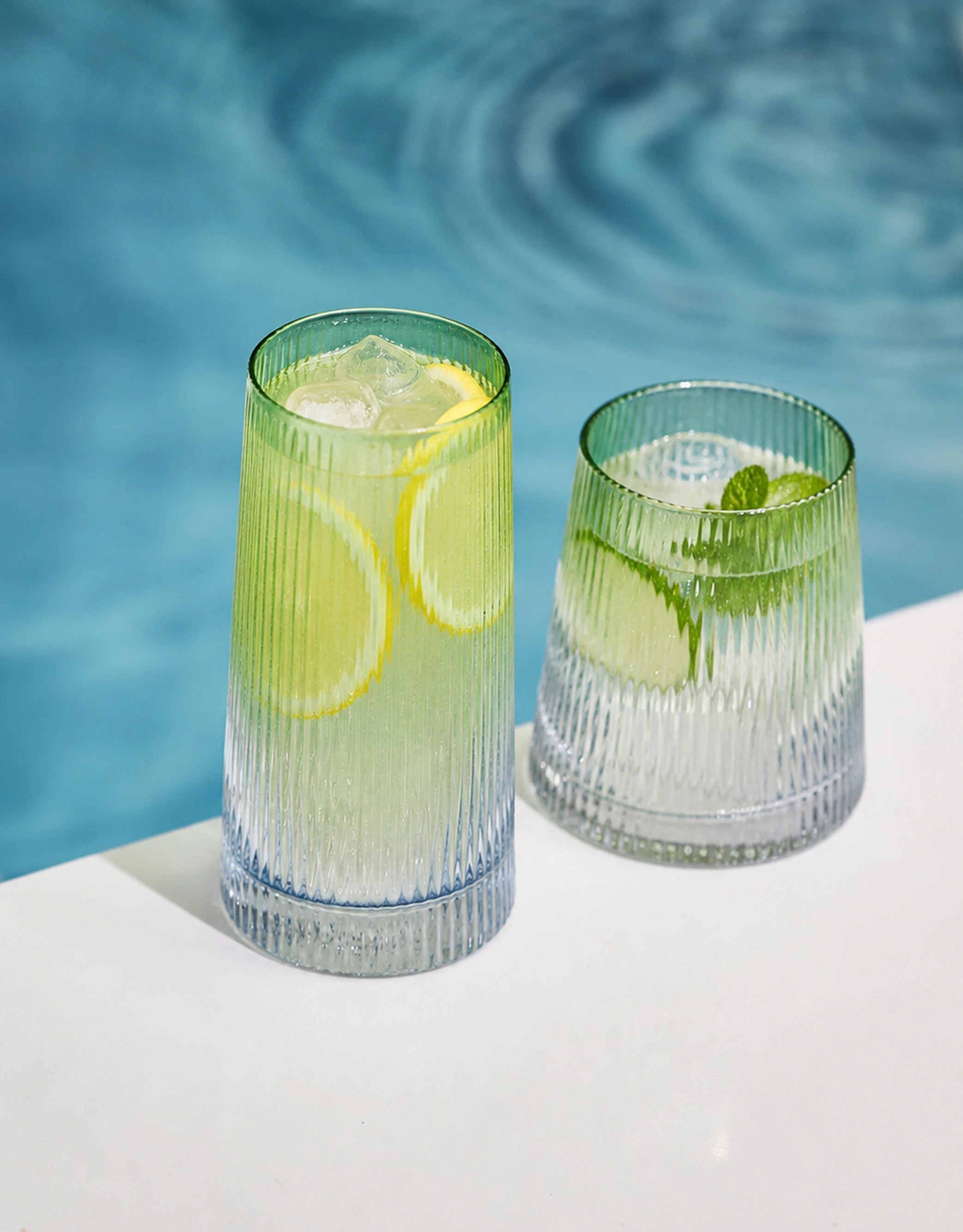 Ribbed Glass Drinkware Set