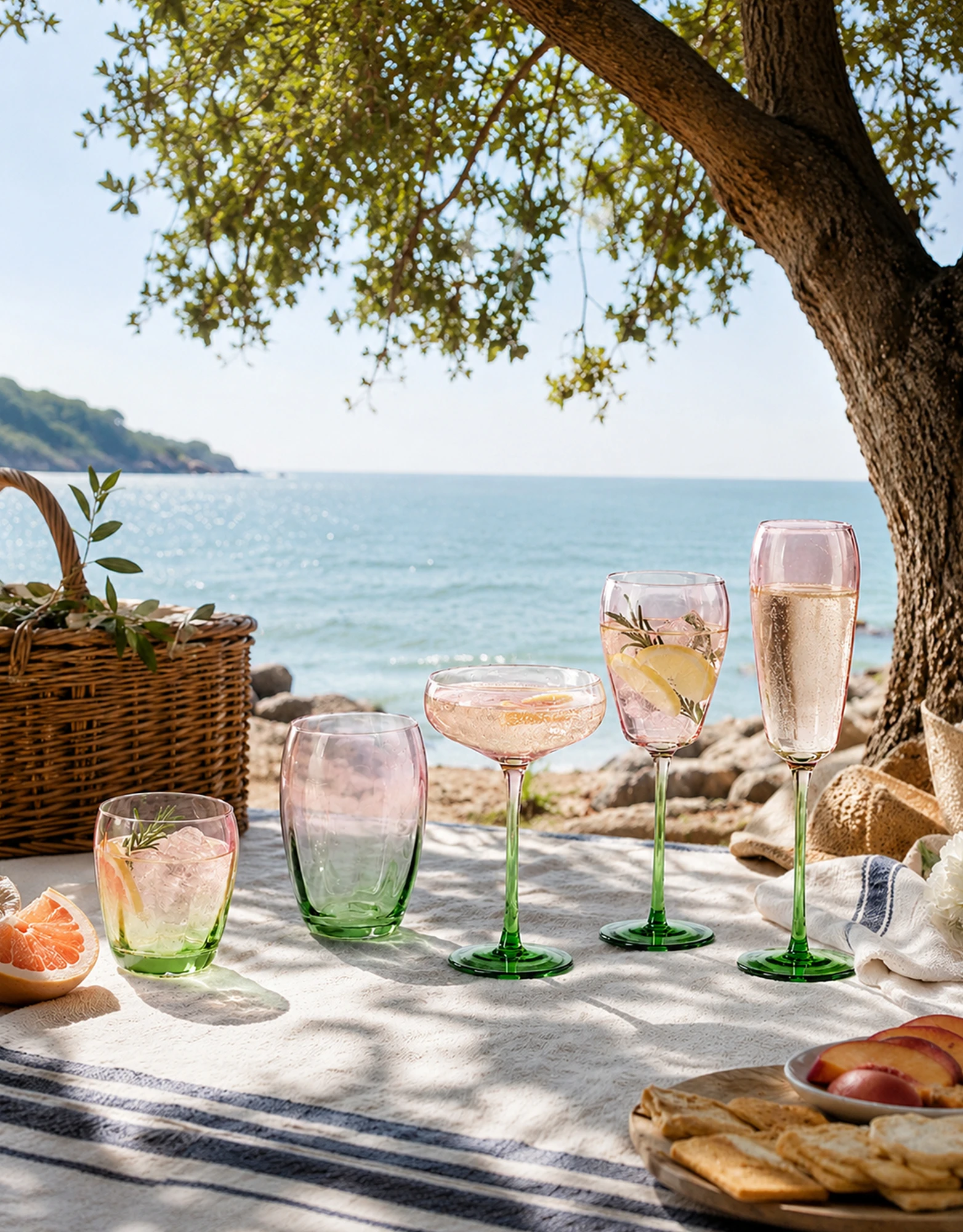 Two-Tone Glass Drinkware Set