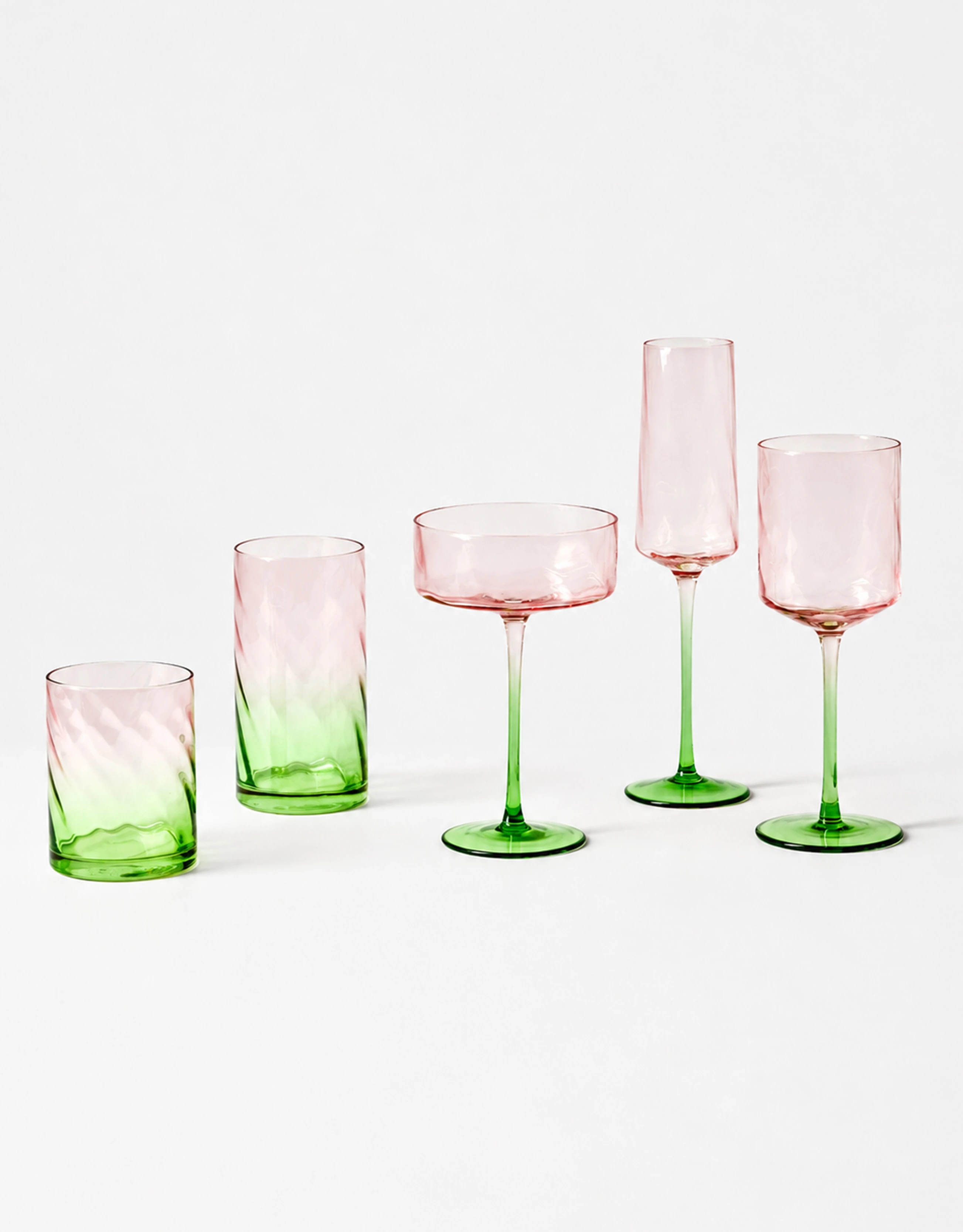 Two-Tone Glass Drinkware Set