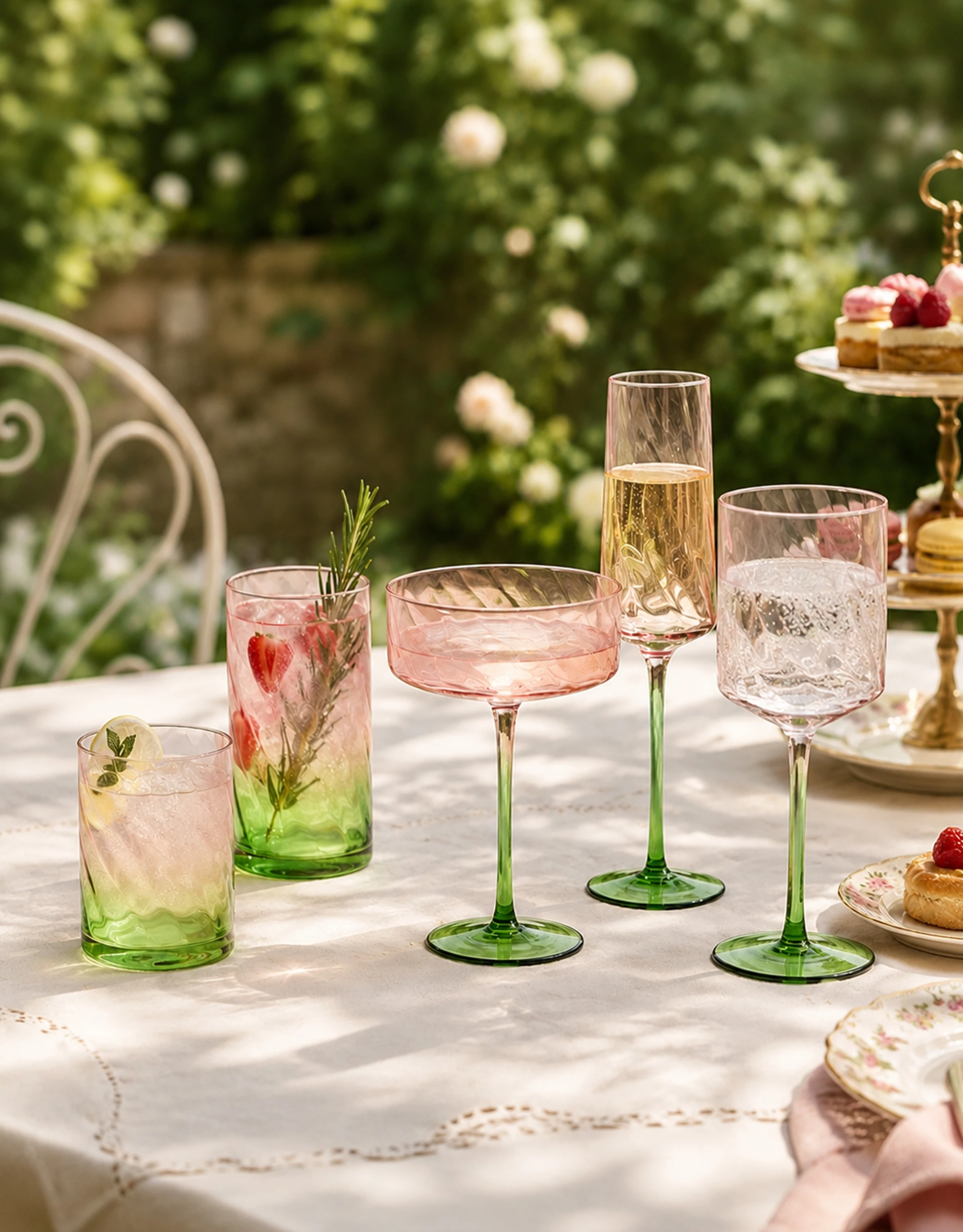 Two-Tone Glass Drinkware Set