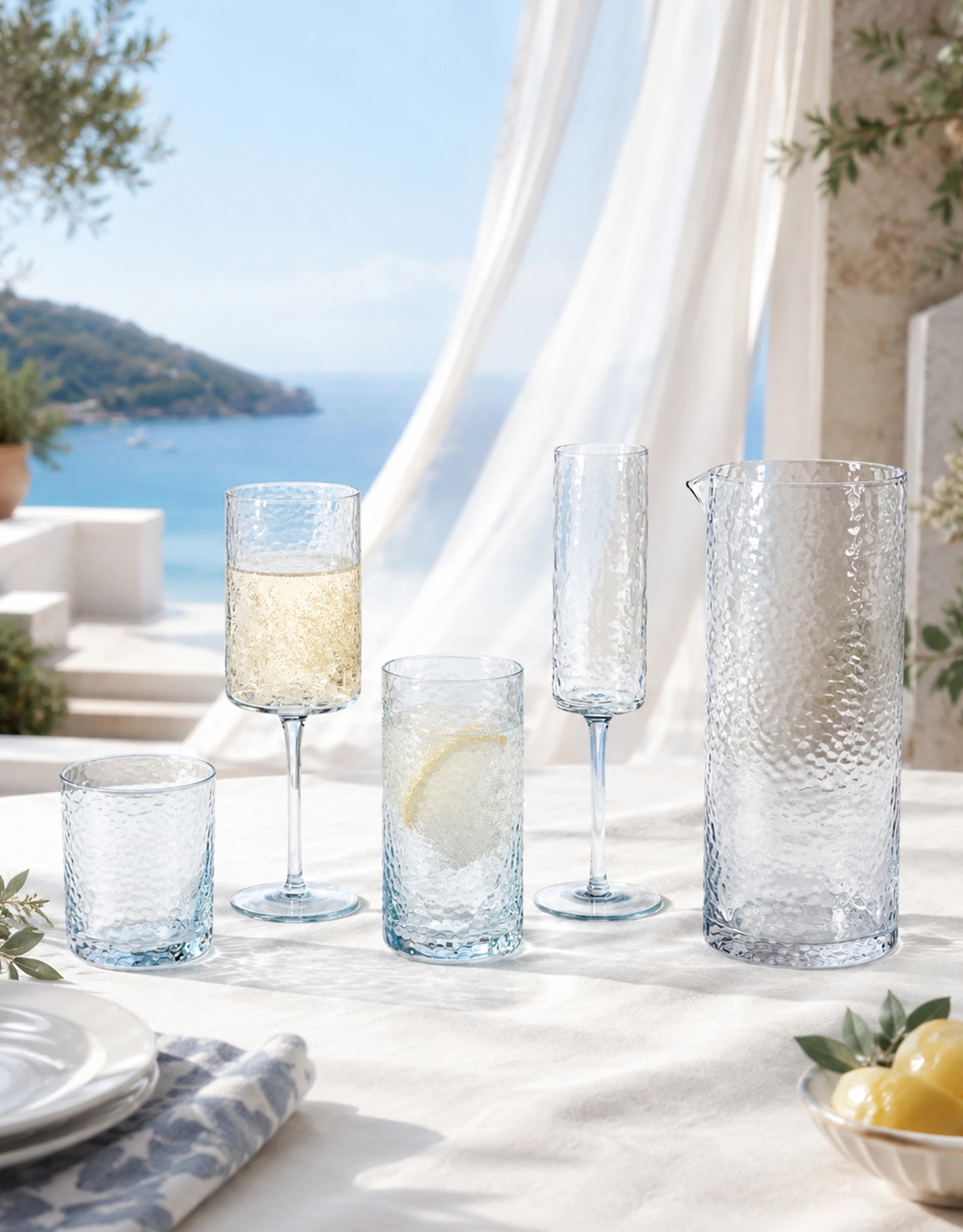 Hammered Glassware Set