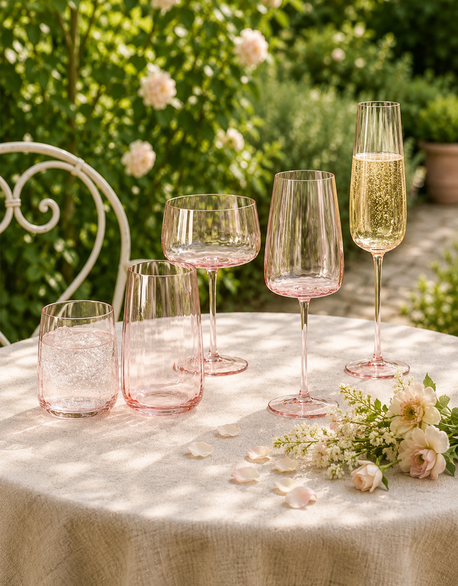 Ribbed Glass Drinkware Set