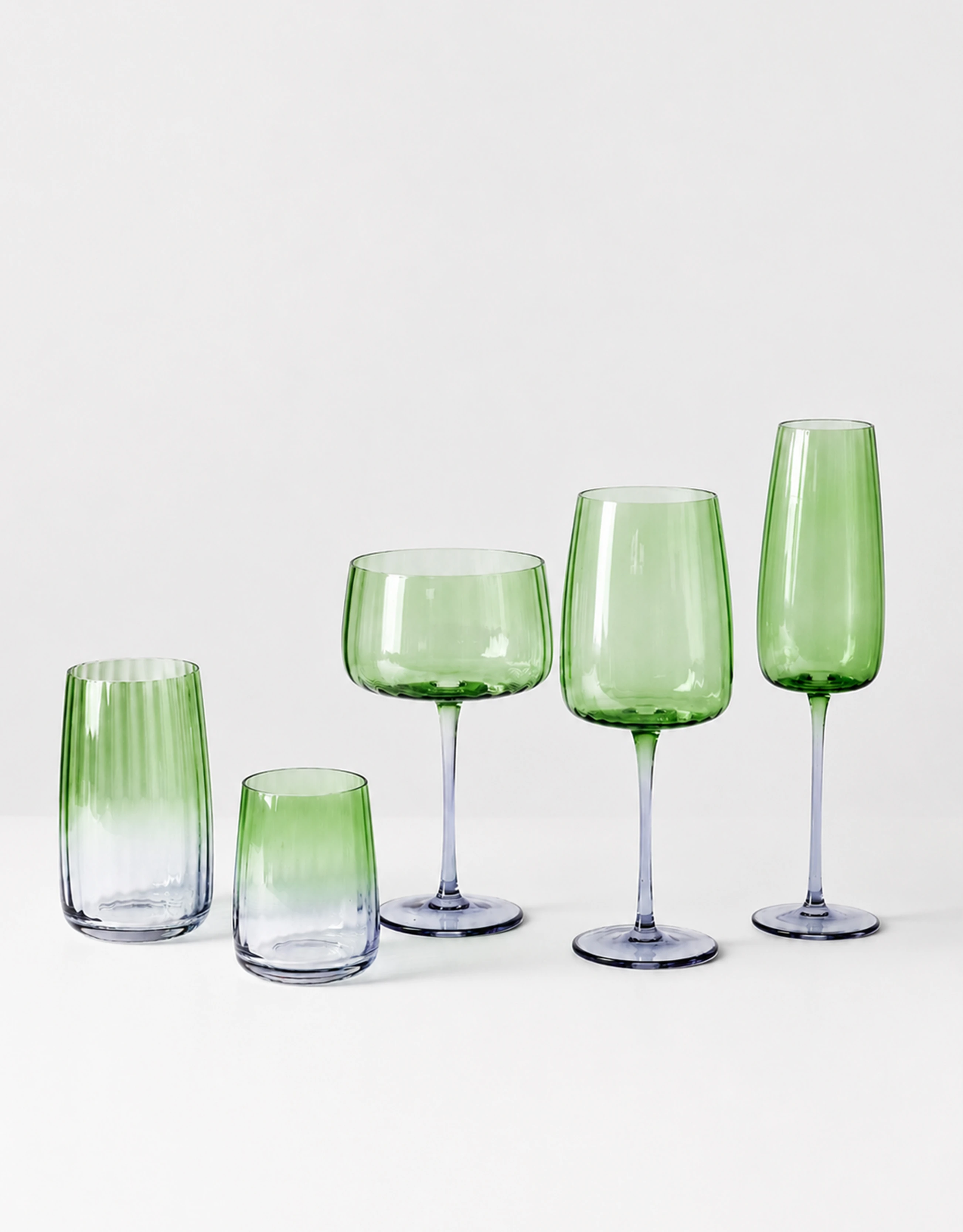 Ribbed Glass Drinkware Set