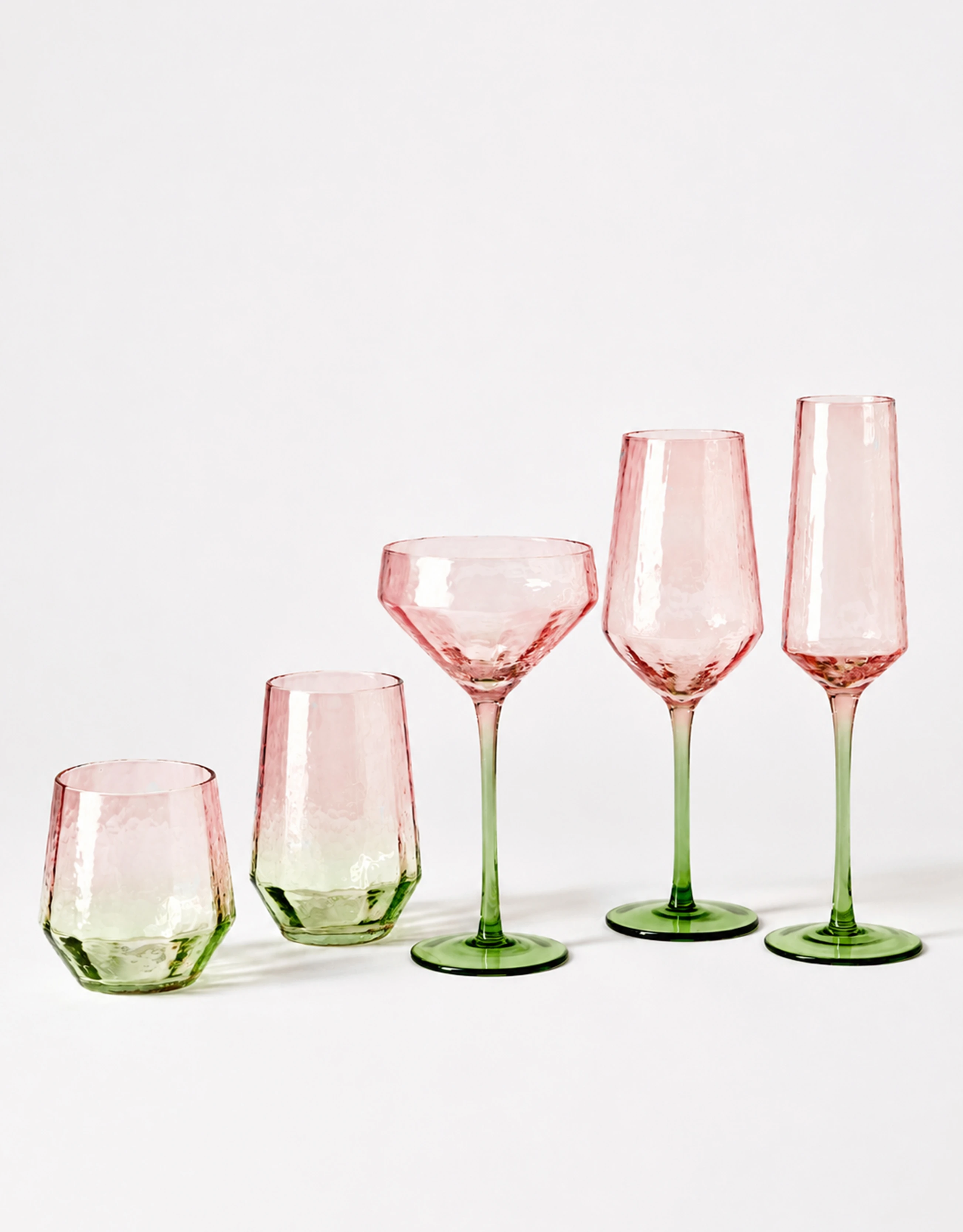 Hammered Glass Drinkware Set