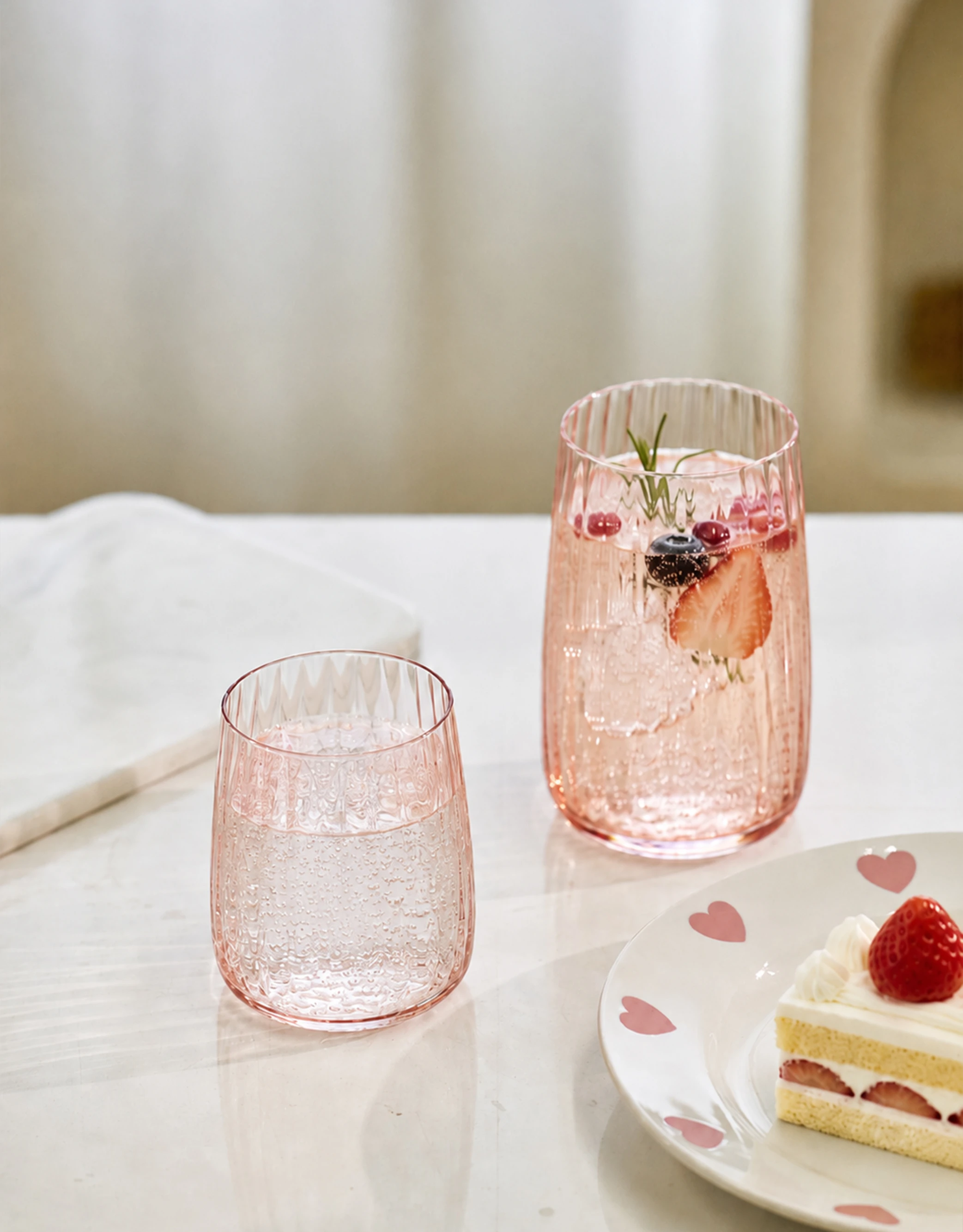 Ribbed Glass Drinkware Set