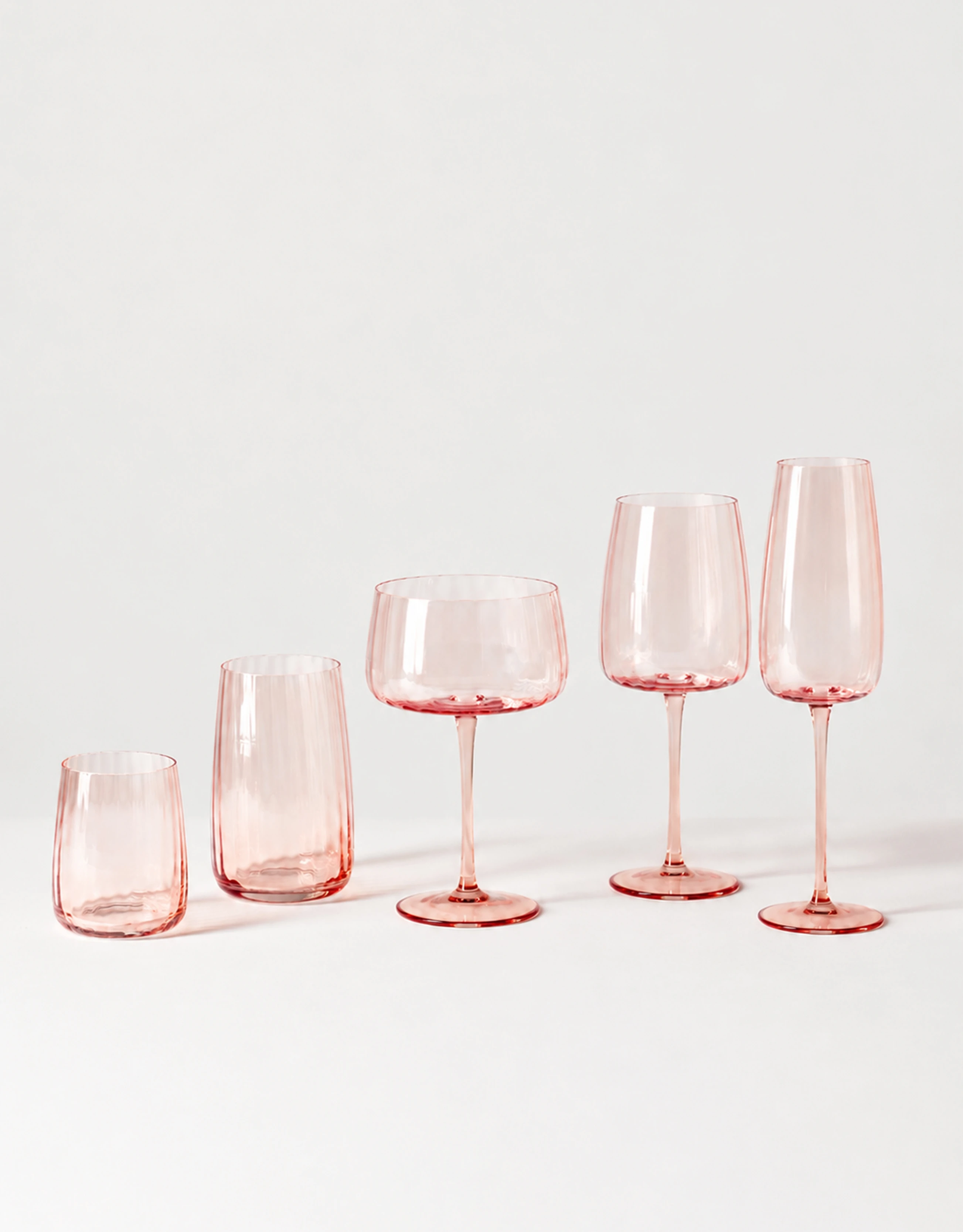 Ribbed Glass Drinkware Set