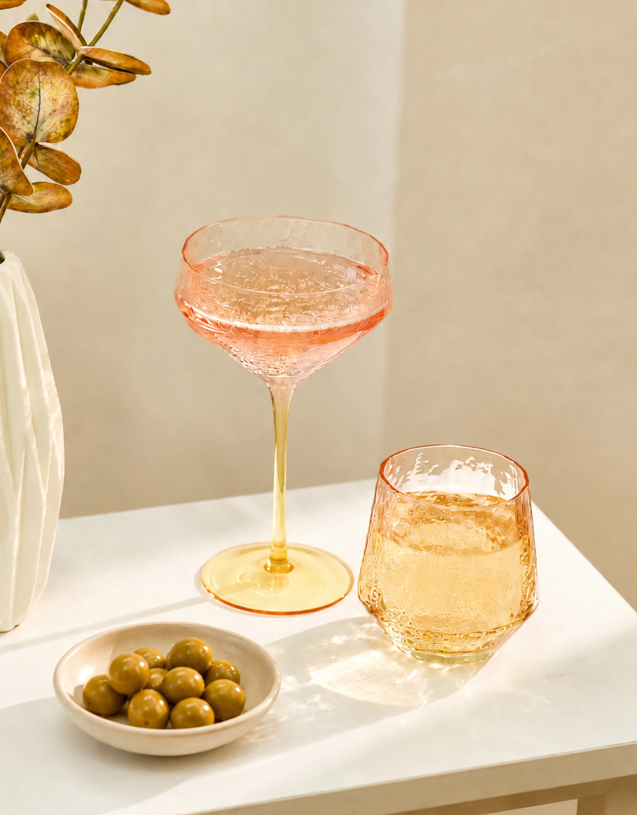 Hammered Glass Drinkware Set