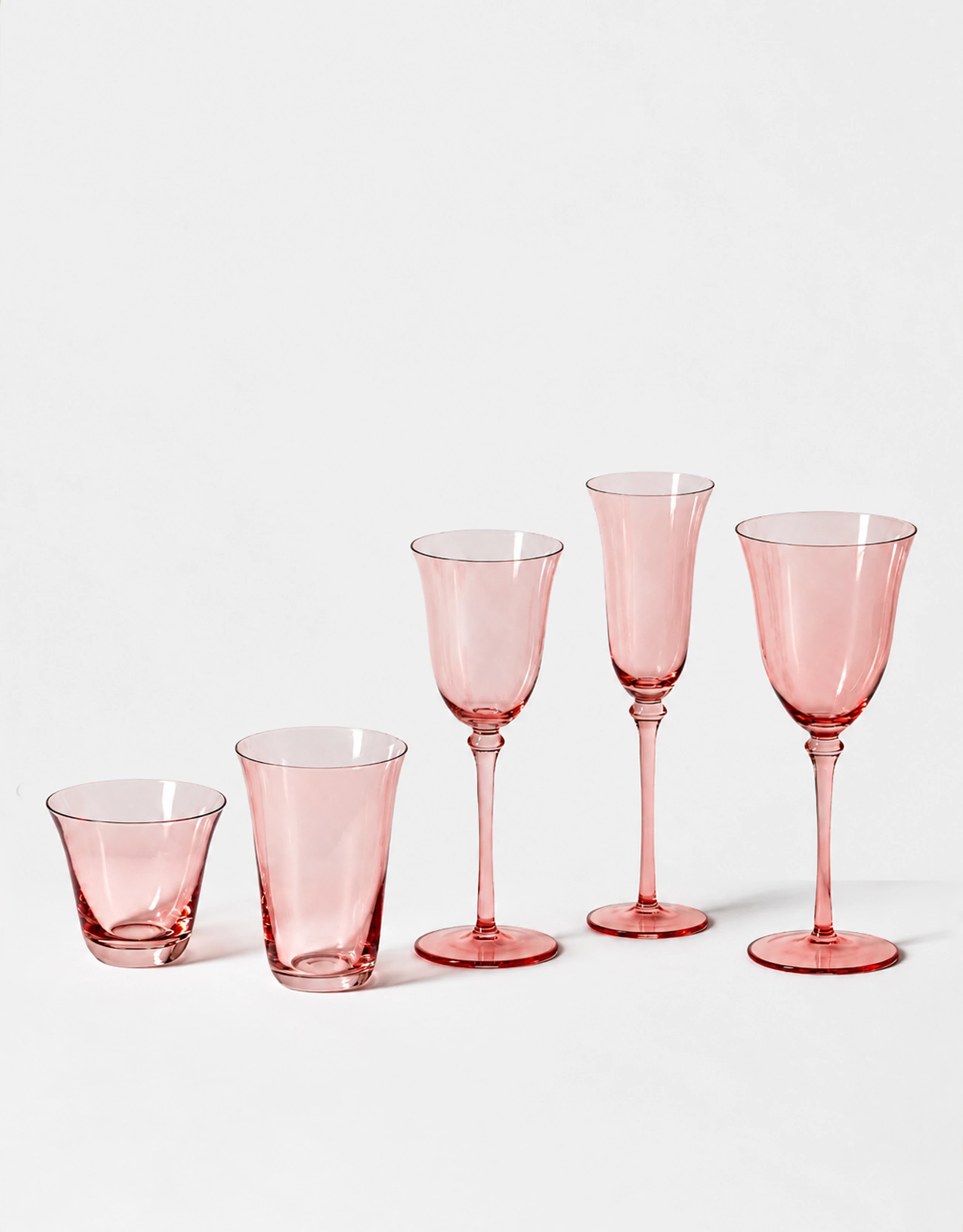 Pastel Color Glass Drinkware Set