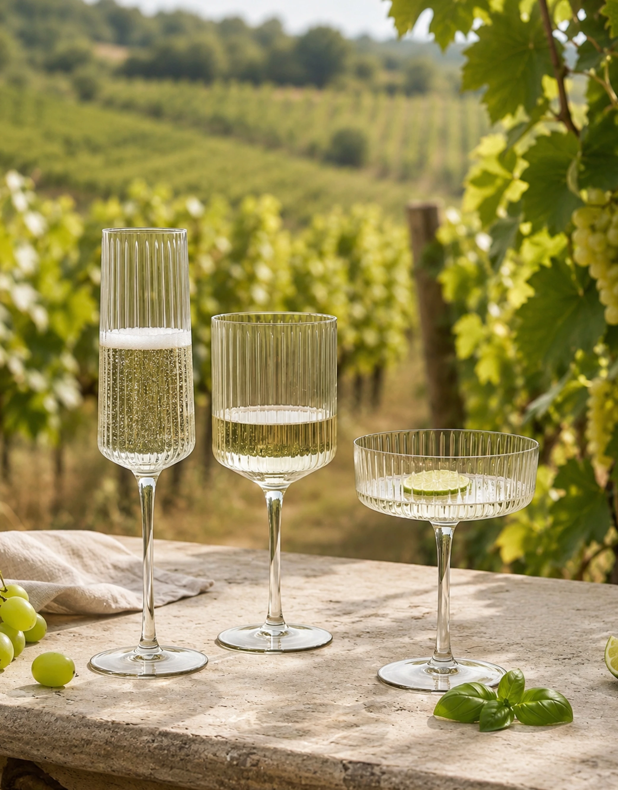 Ribbed Pastel Tint Drinkware Set