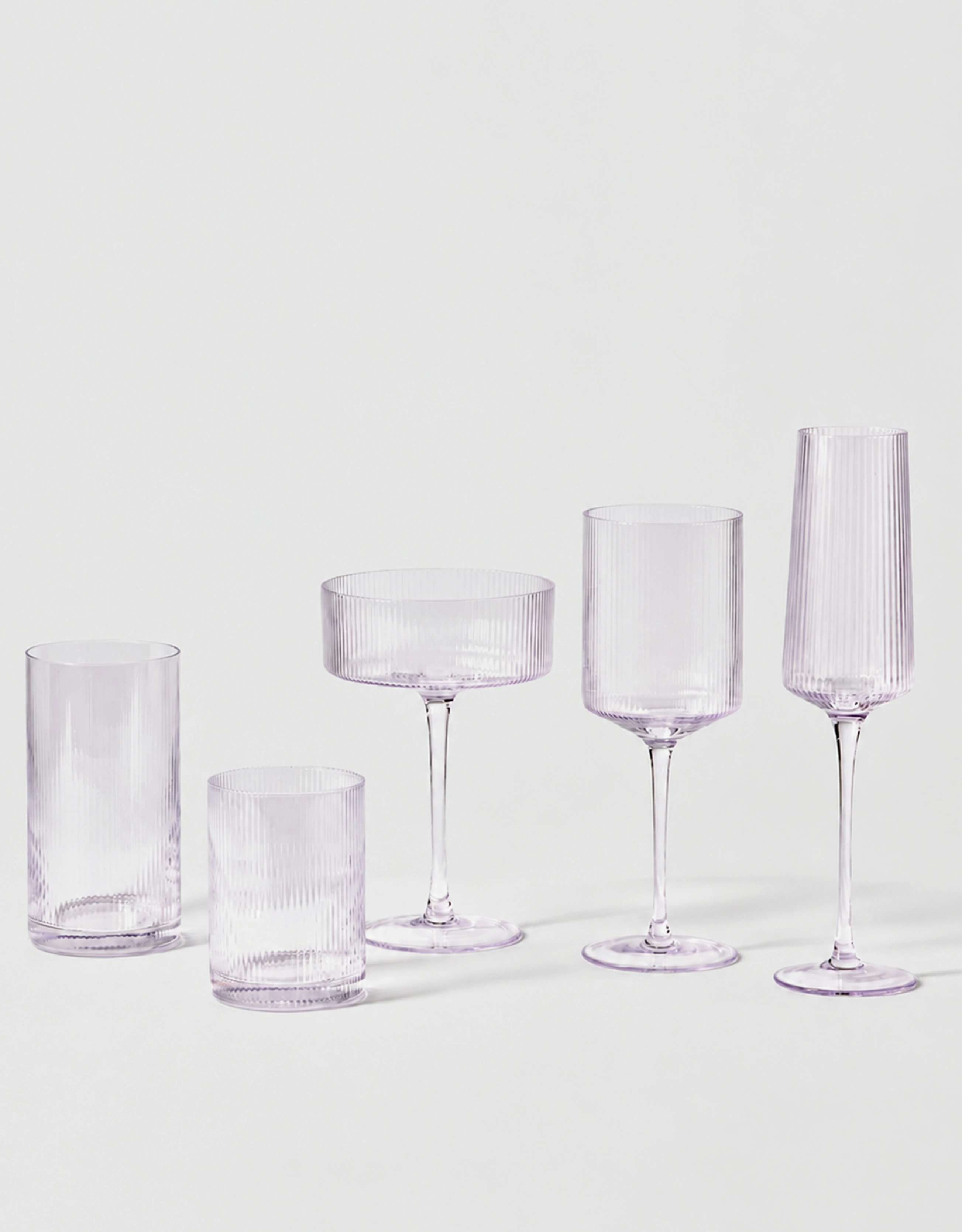 Ribbed Pastel Tint Drinkware Set