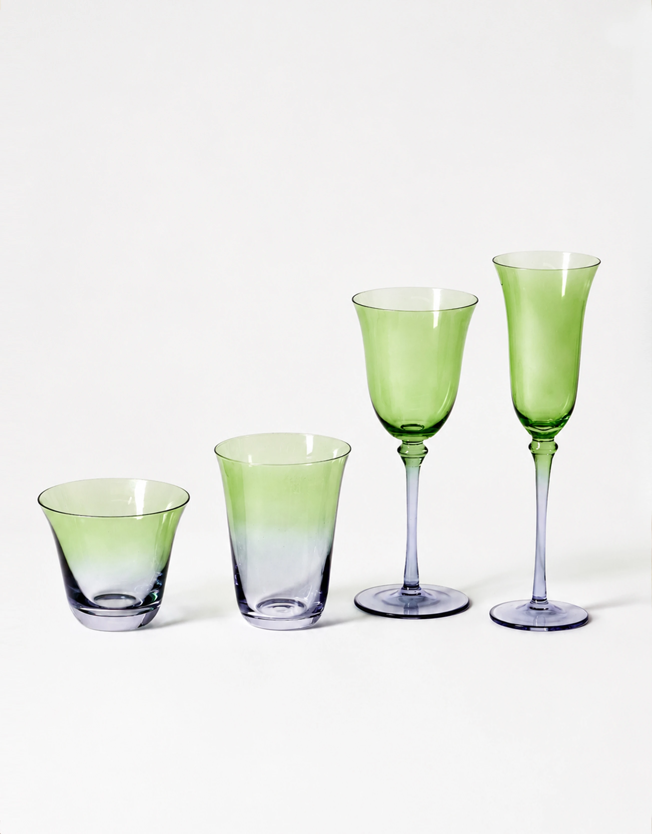 Two-Tone Glass Drinkware Set