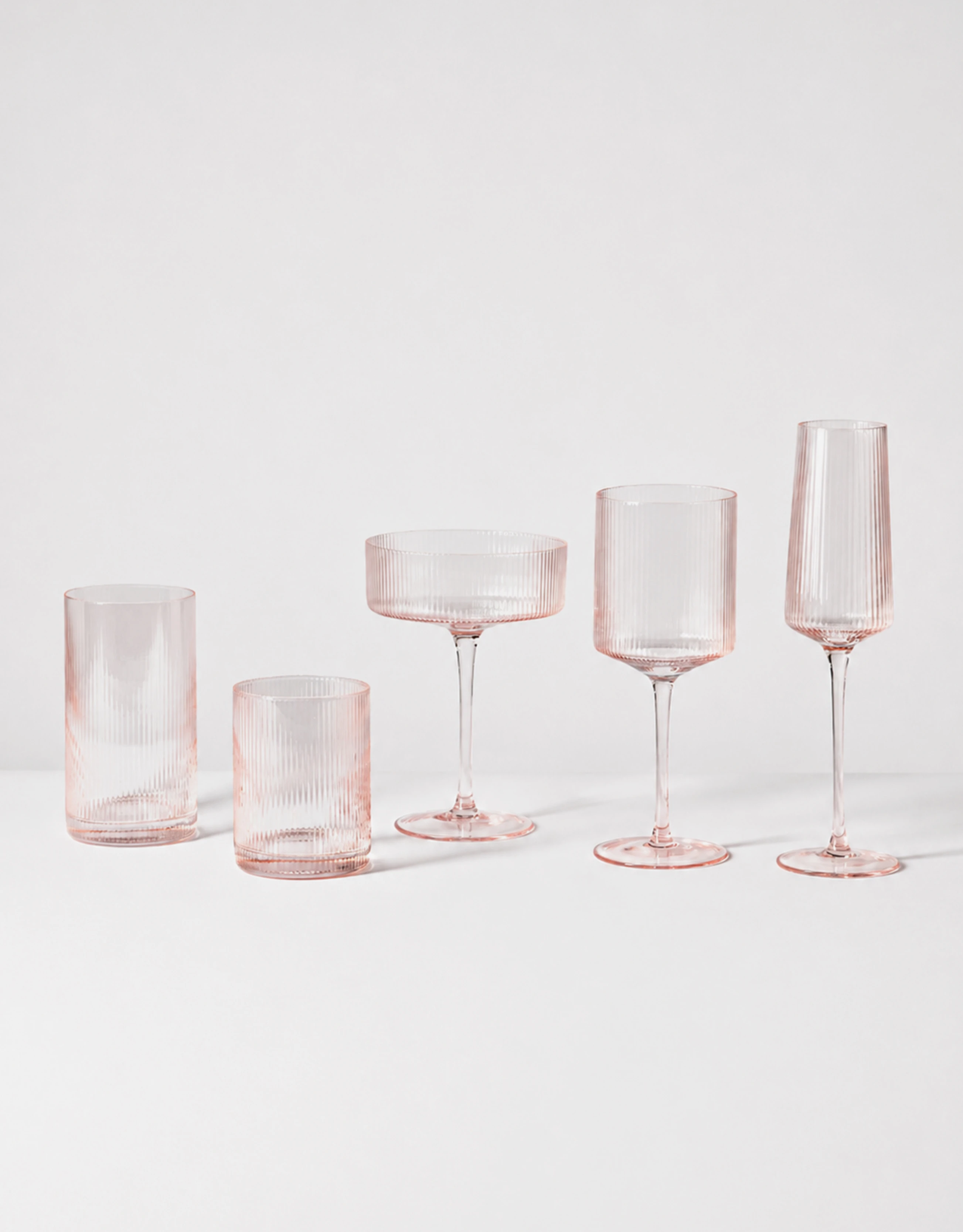 Ribbed Pastel Tint Drinkware Set