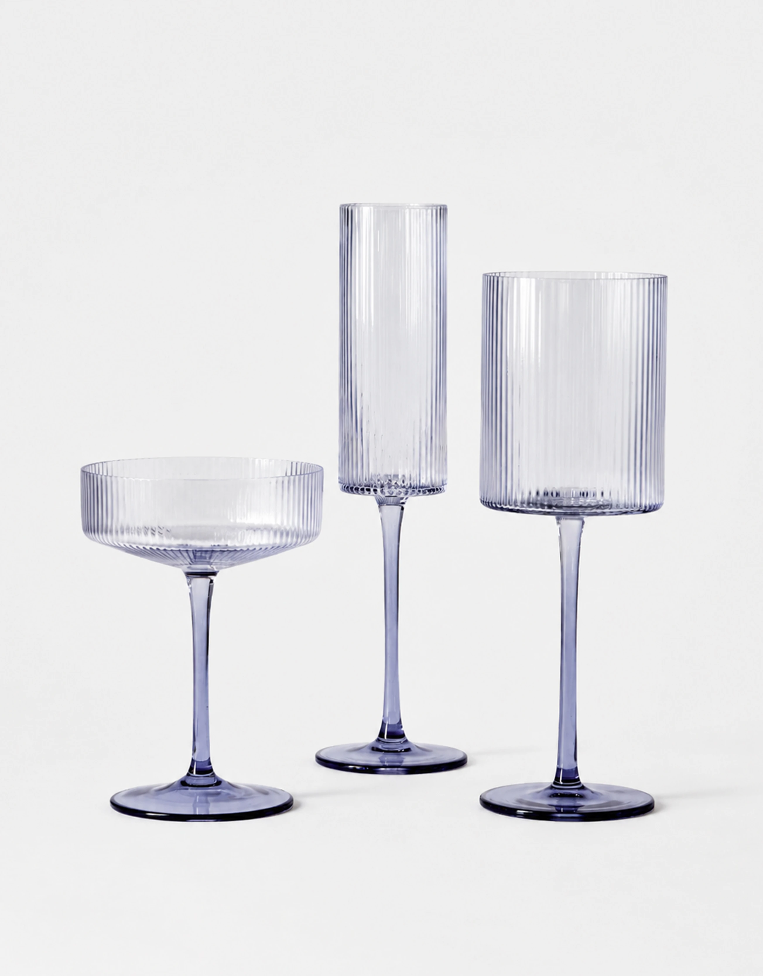 Ribbed Glass Drinkware Set