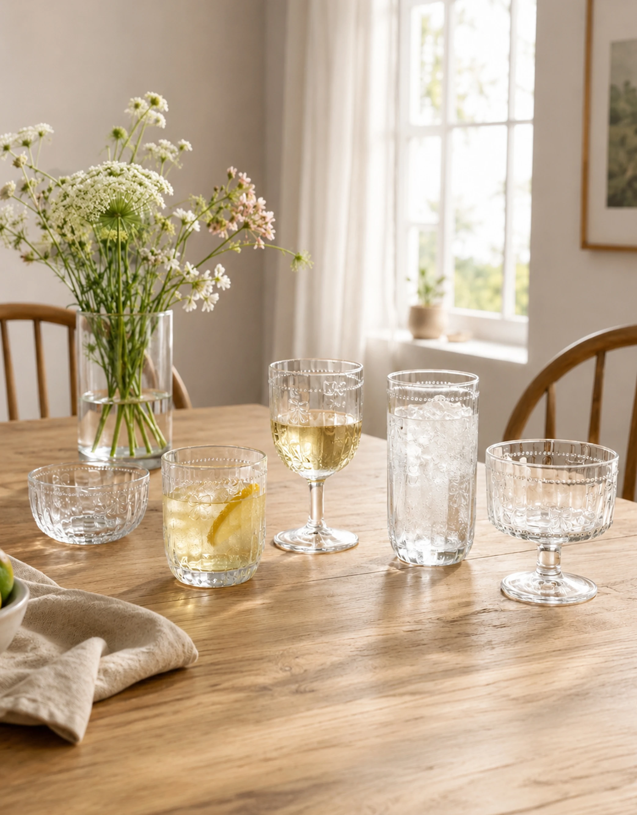 Embossed Glass Drinkware