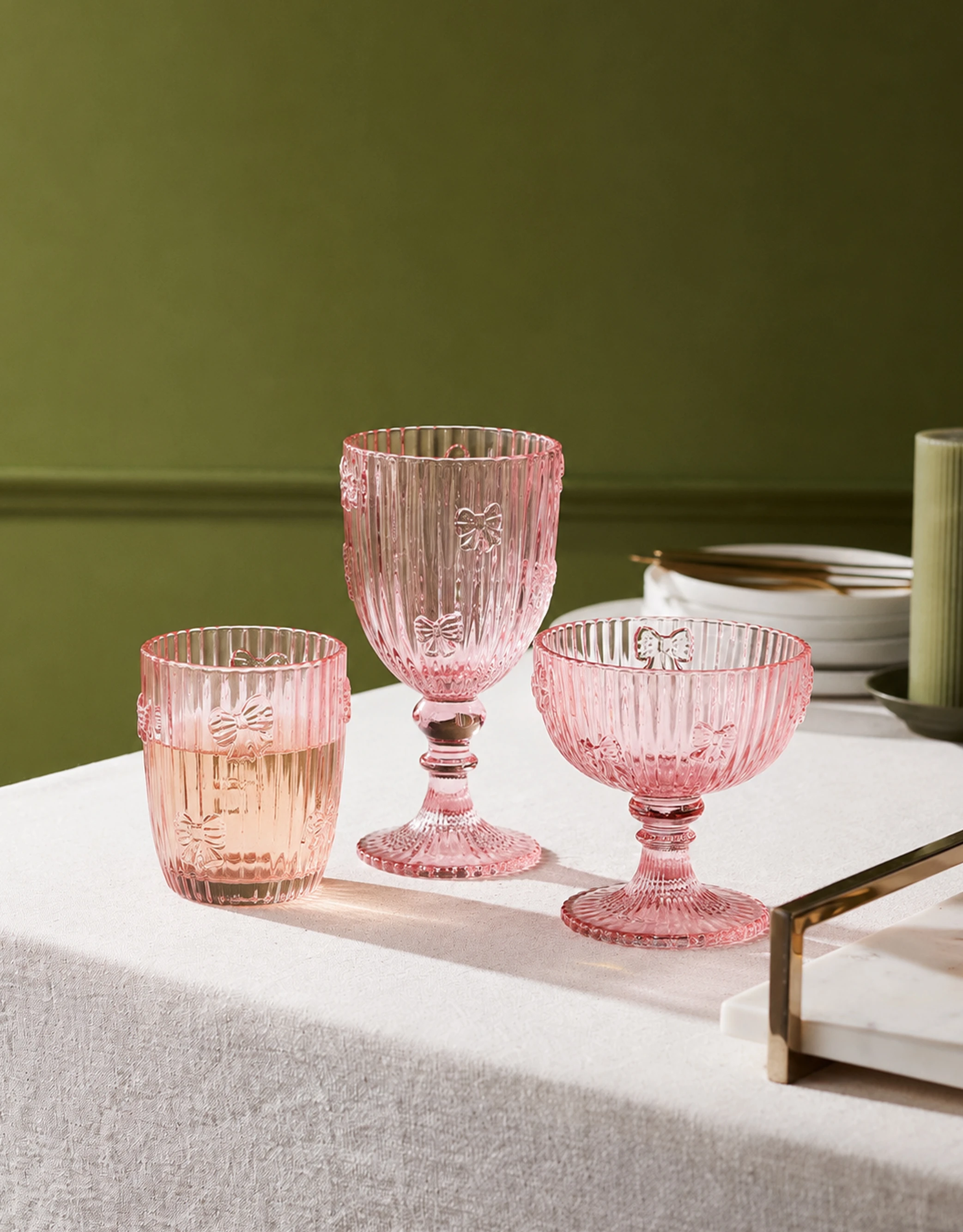 Embossed Glass Drinkware