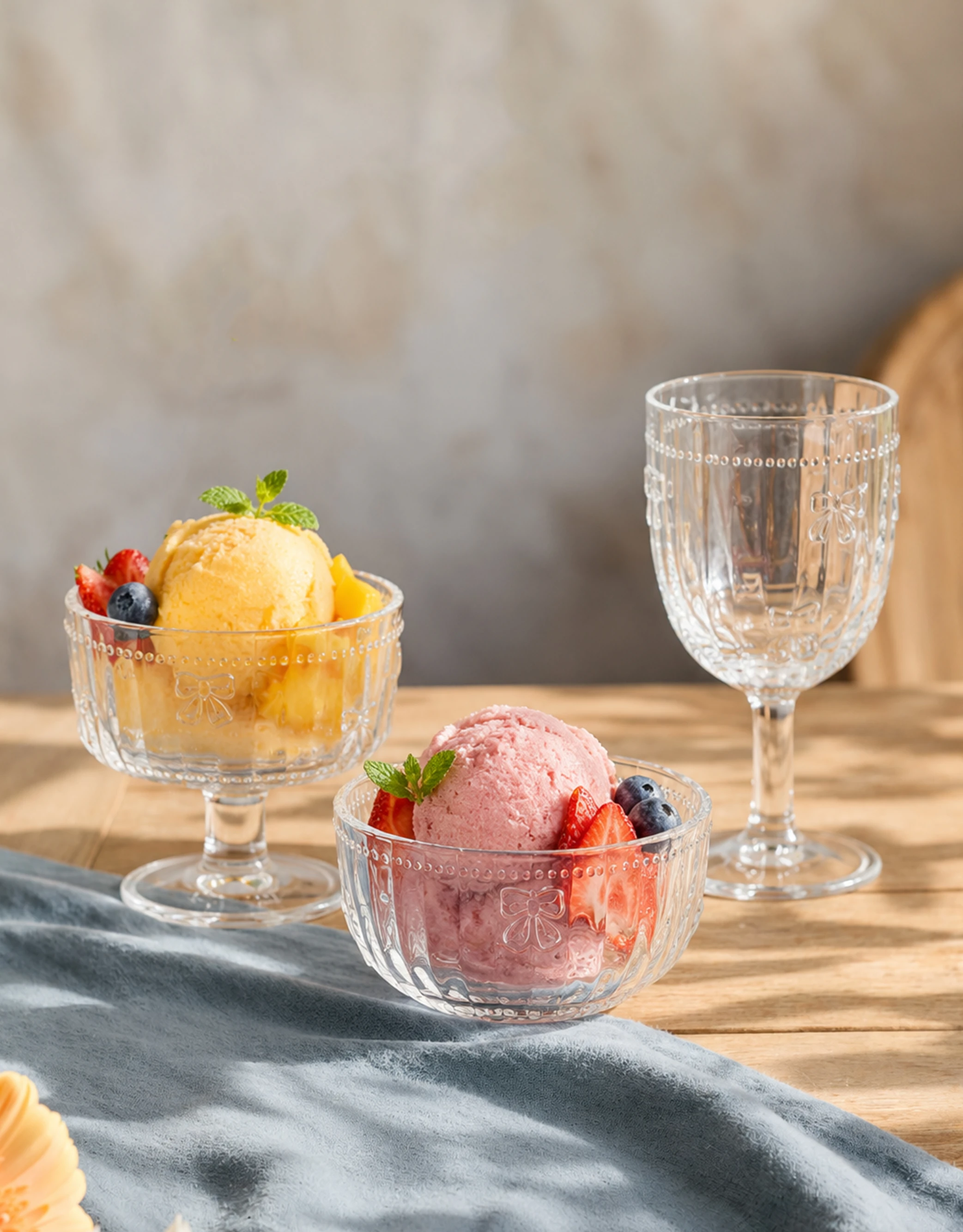 Embossed Glass Drinkware