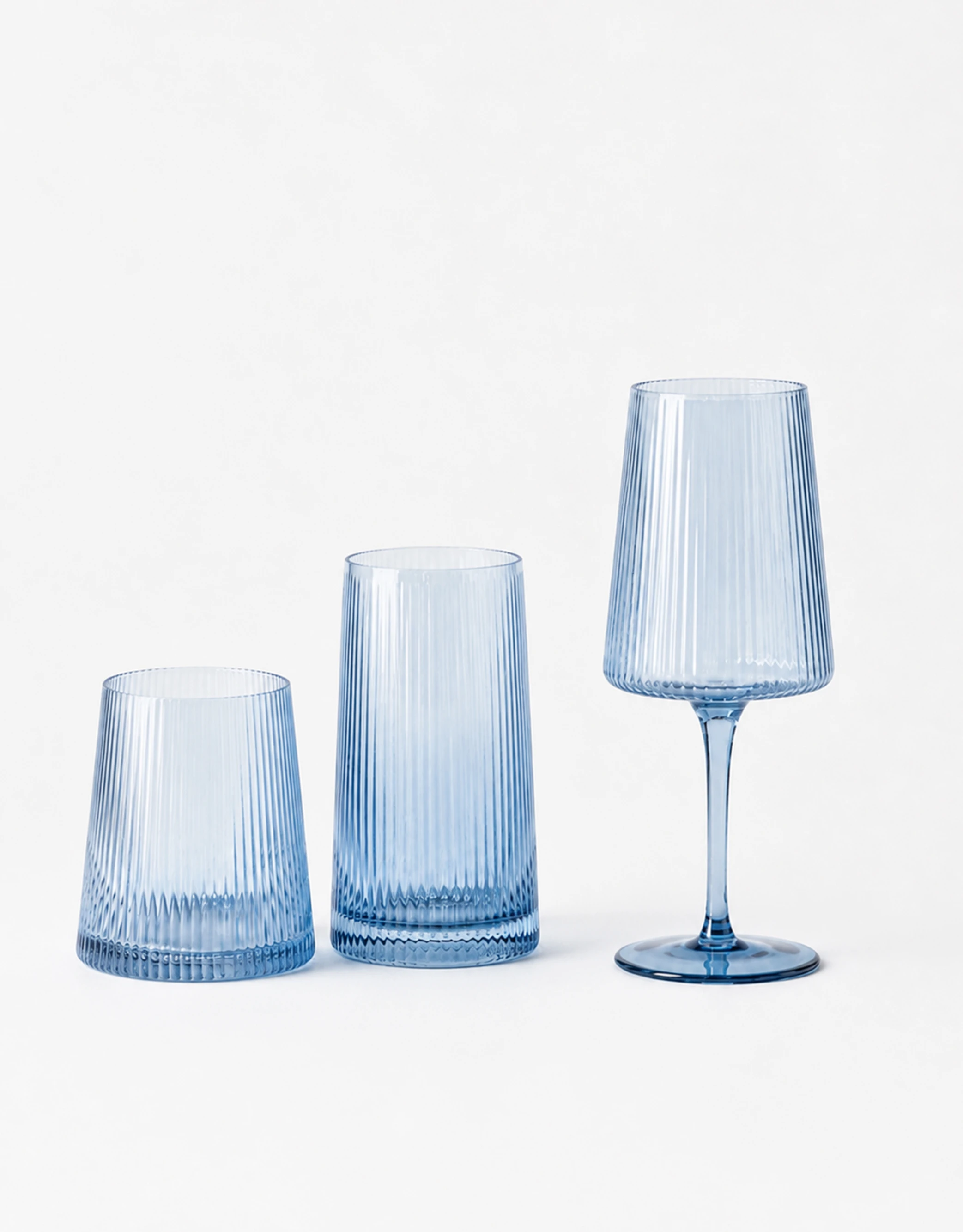 Ribbed Glass Drinkware Set